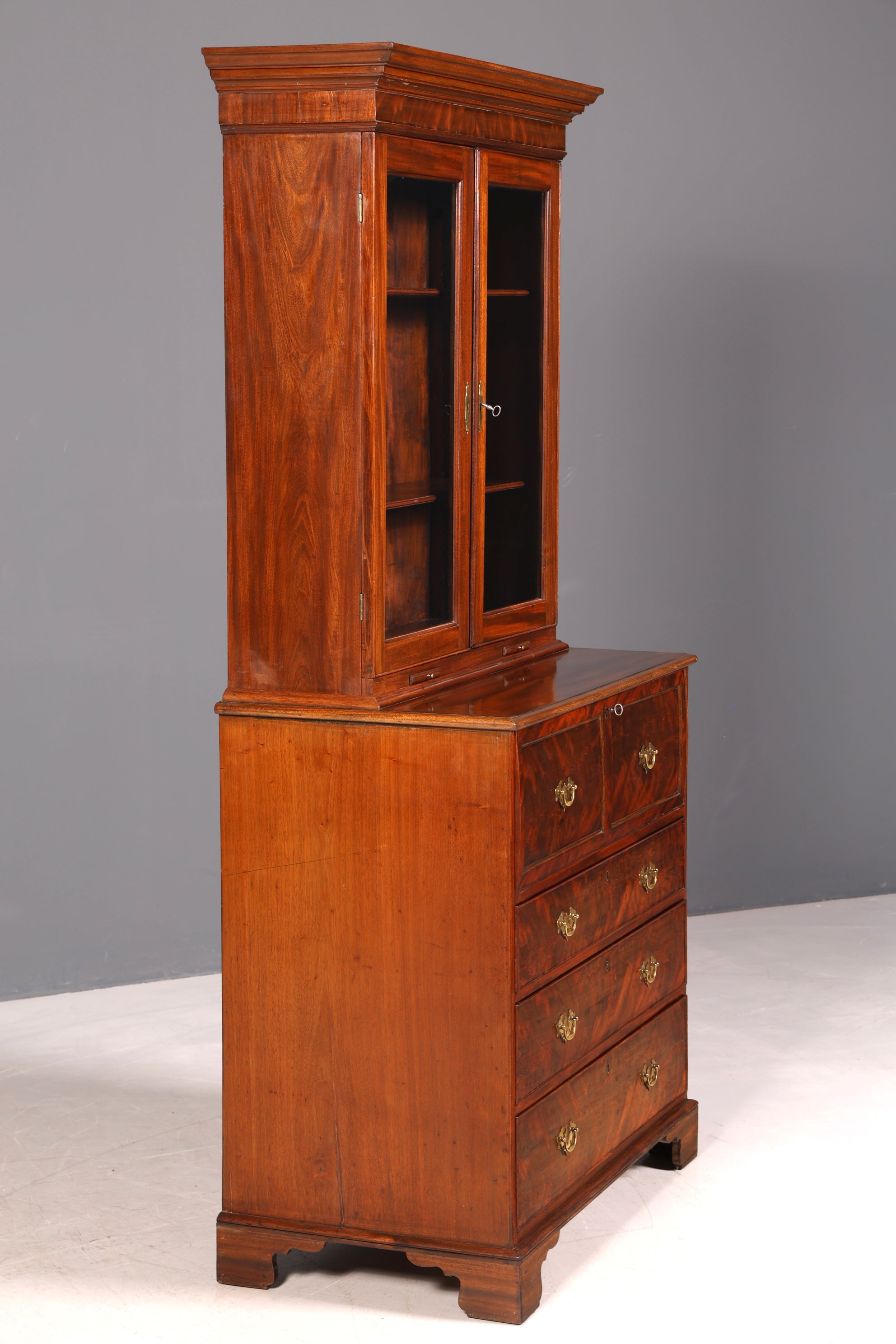 G224 Finish Wunderschöner Englischer Sekretär Büro Aufsatzsekretär Antik 60S Vitrinen Schrank UK (Kopie)