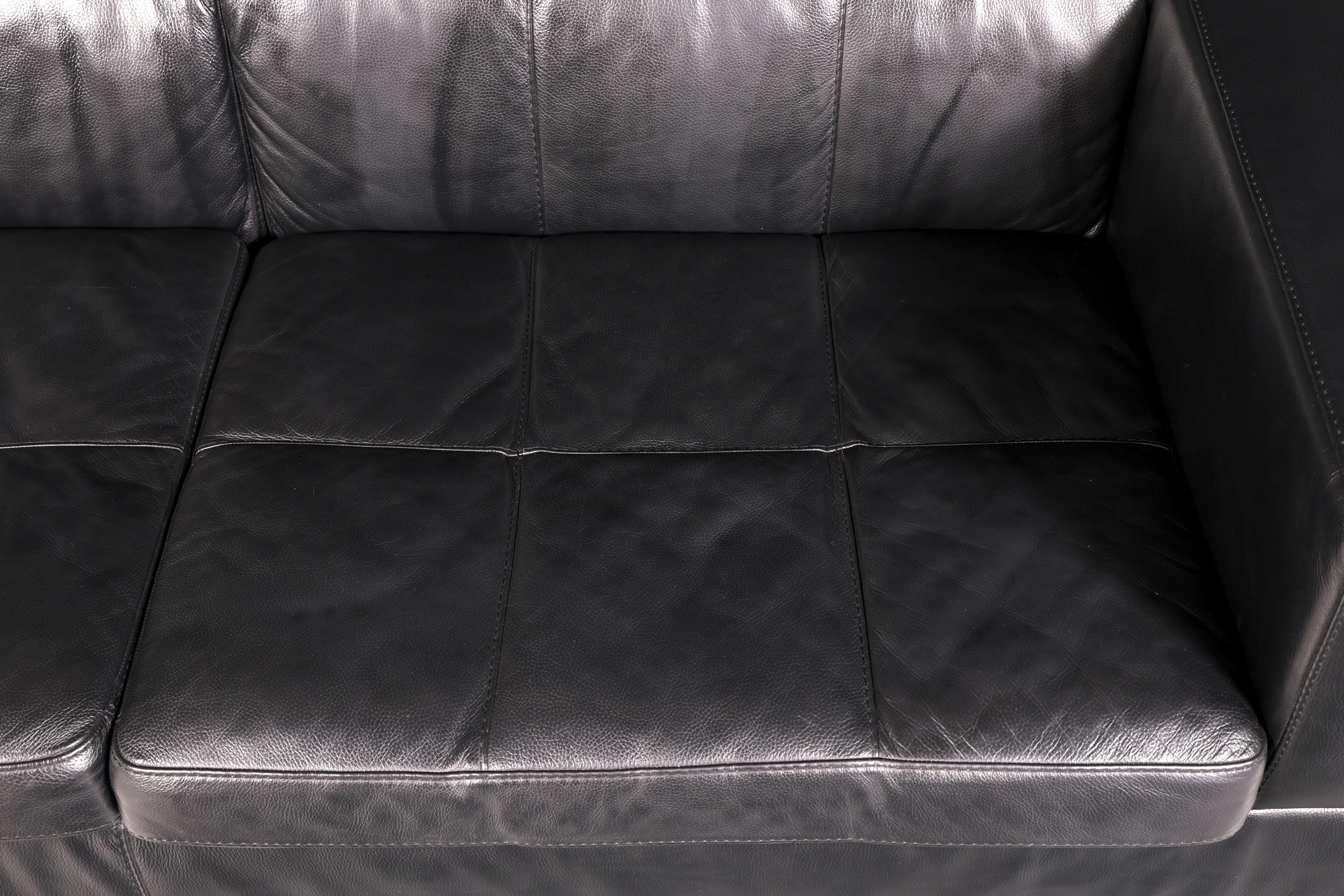 Edles MaxDivani Echtleder Sofa 3-Sitzer Designer Couch Italienisch Ledersofa Schwarz