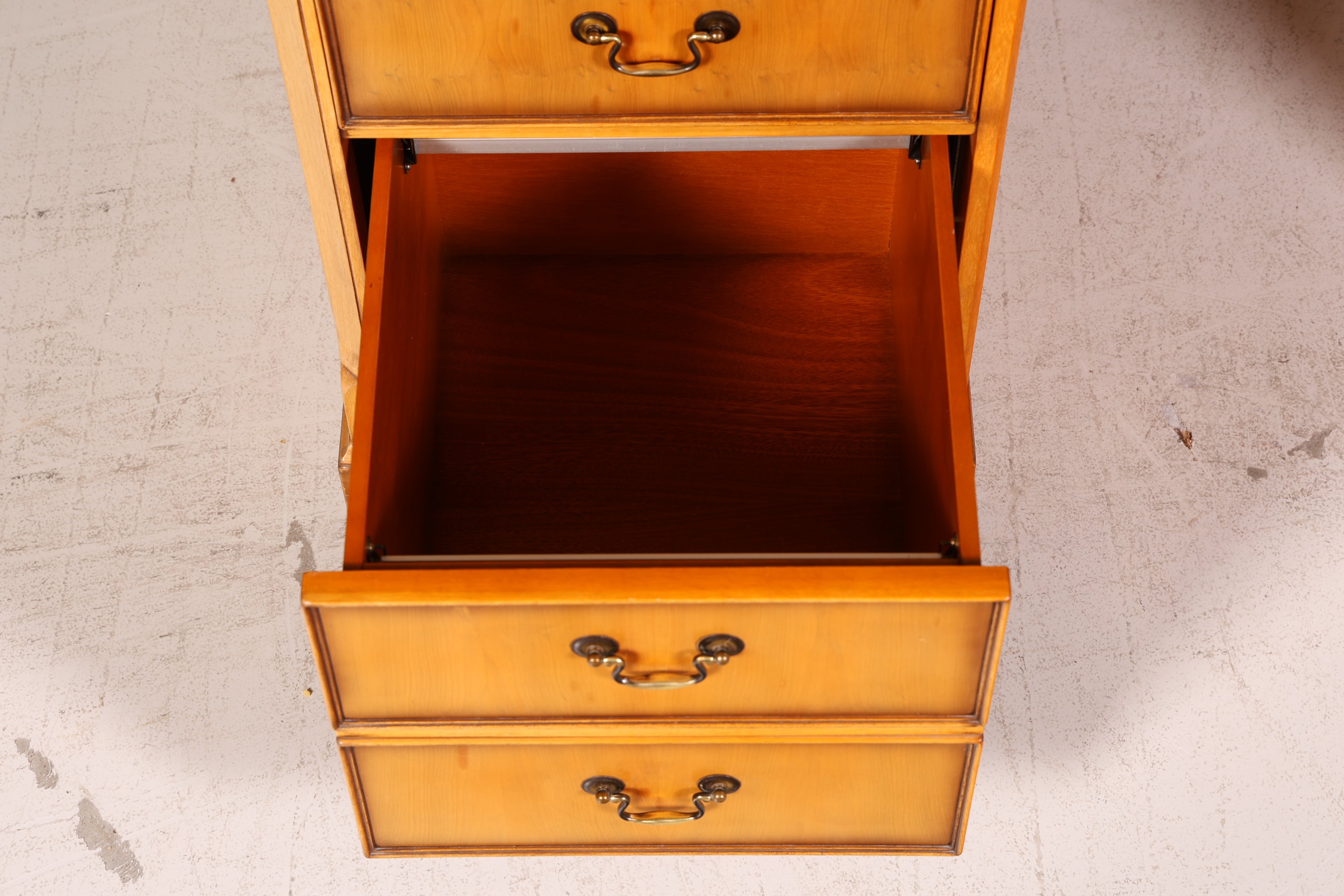 Beautiful English Yew Desk with Genuine Leather Top, Antique Style, Executive Desk, Office Desk, Desk, Partner Desk