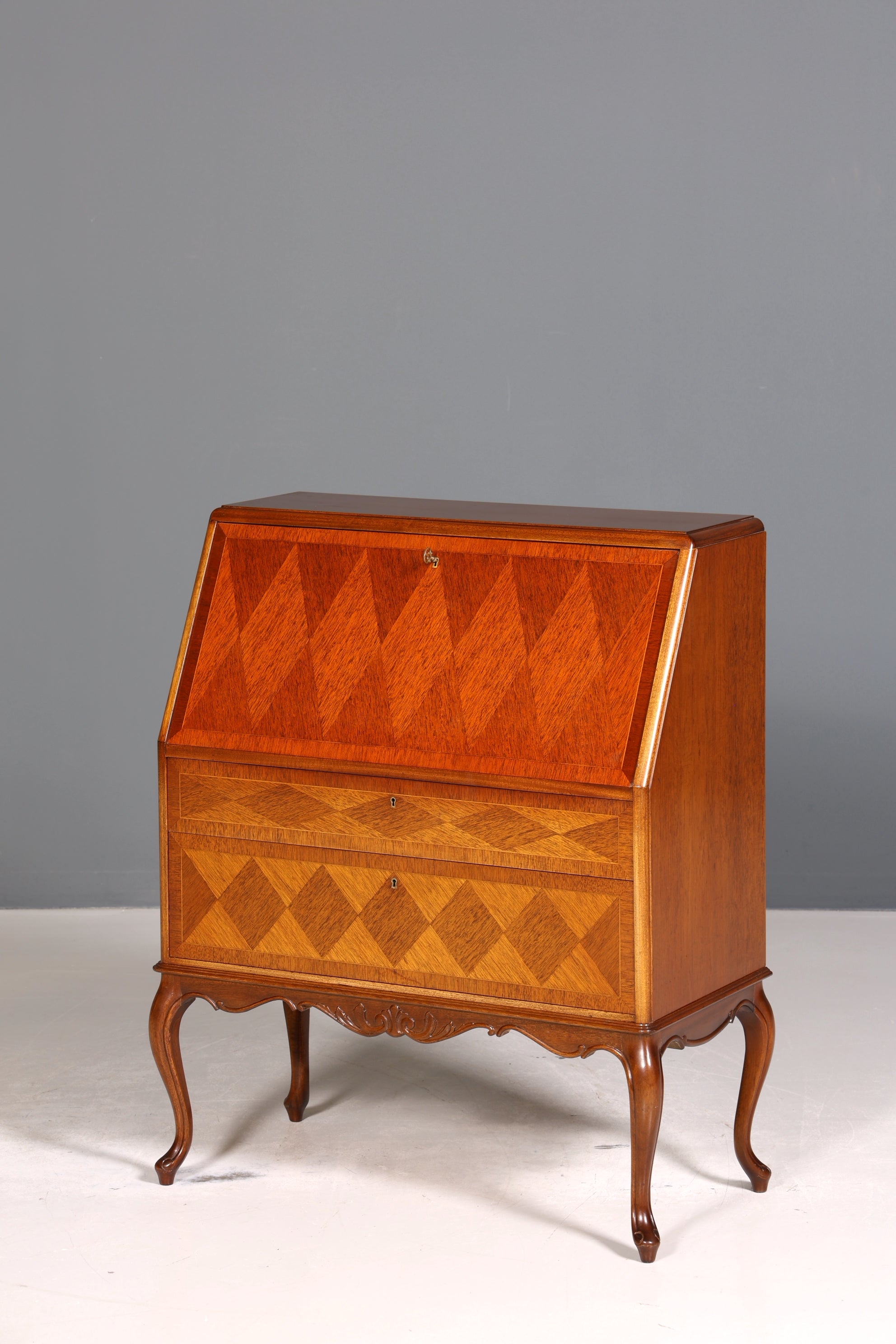 Edler Sekretär Chippendale Stil Antik um 1940 Büro Barock Stil Kommode Schreibkommode