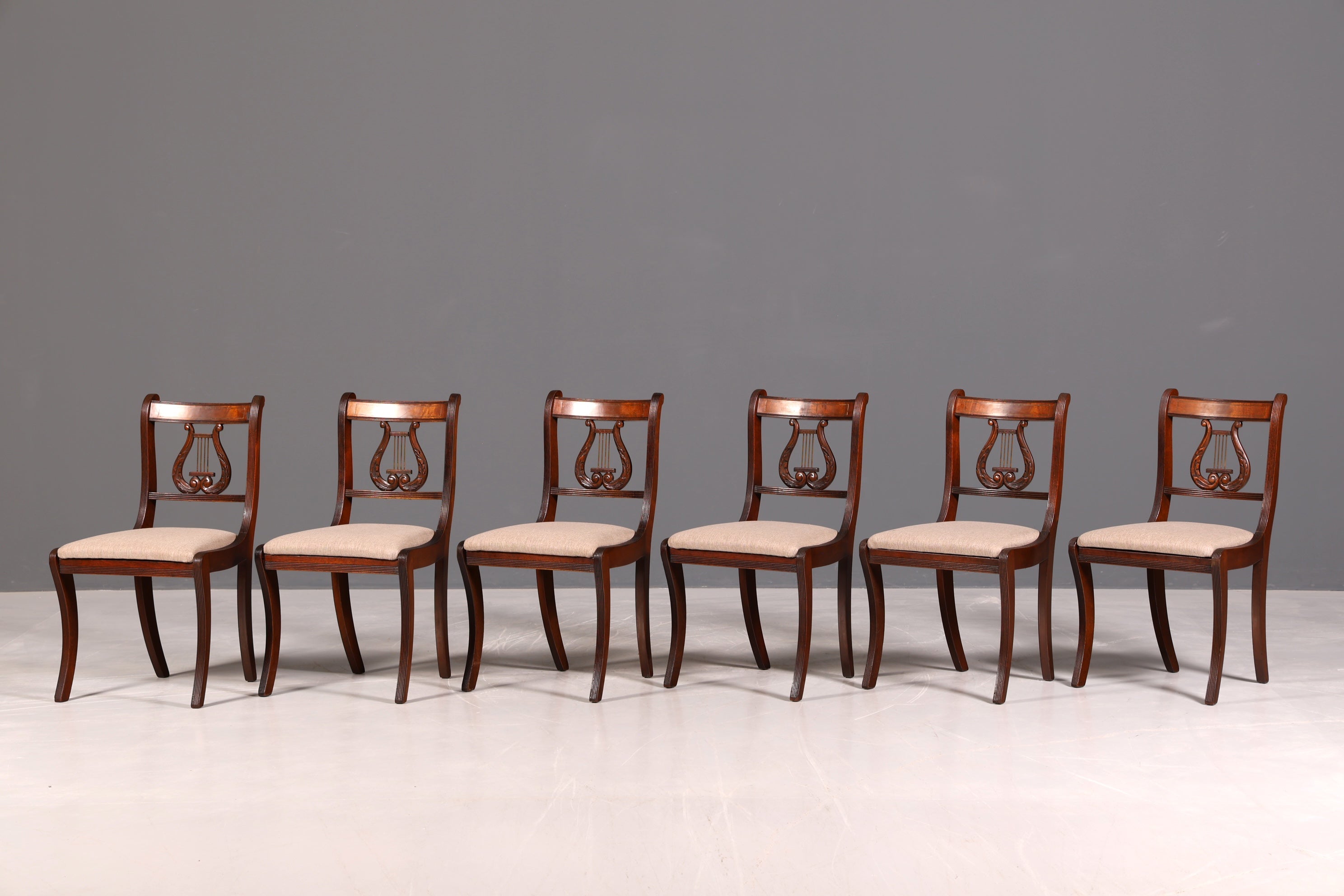 G211 Finish cm 6x Edle Englische Stühle Englisch Dining Chairs Antik 60er Jahre Regency Küchenstühle Stuhlset (Kopie 2)