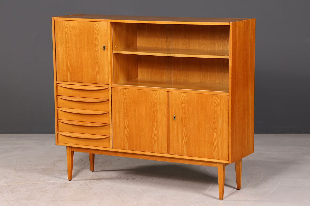 Wunderschöne Original Hellerau Mid Century Vitrine Schrank Franz Ehrlich 602 Kommode Bücherregal