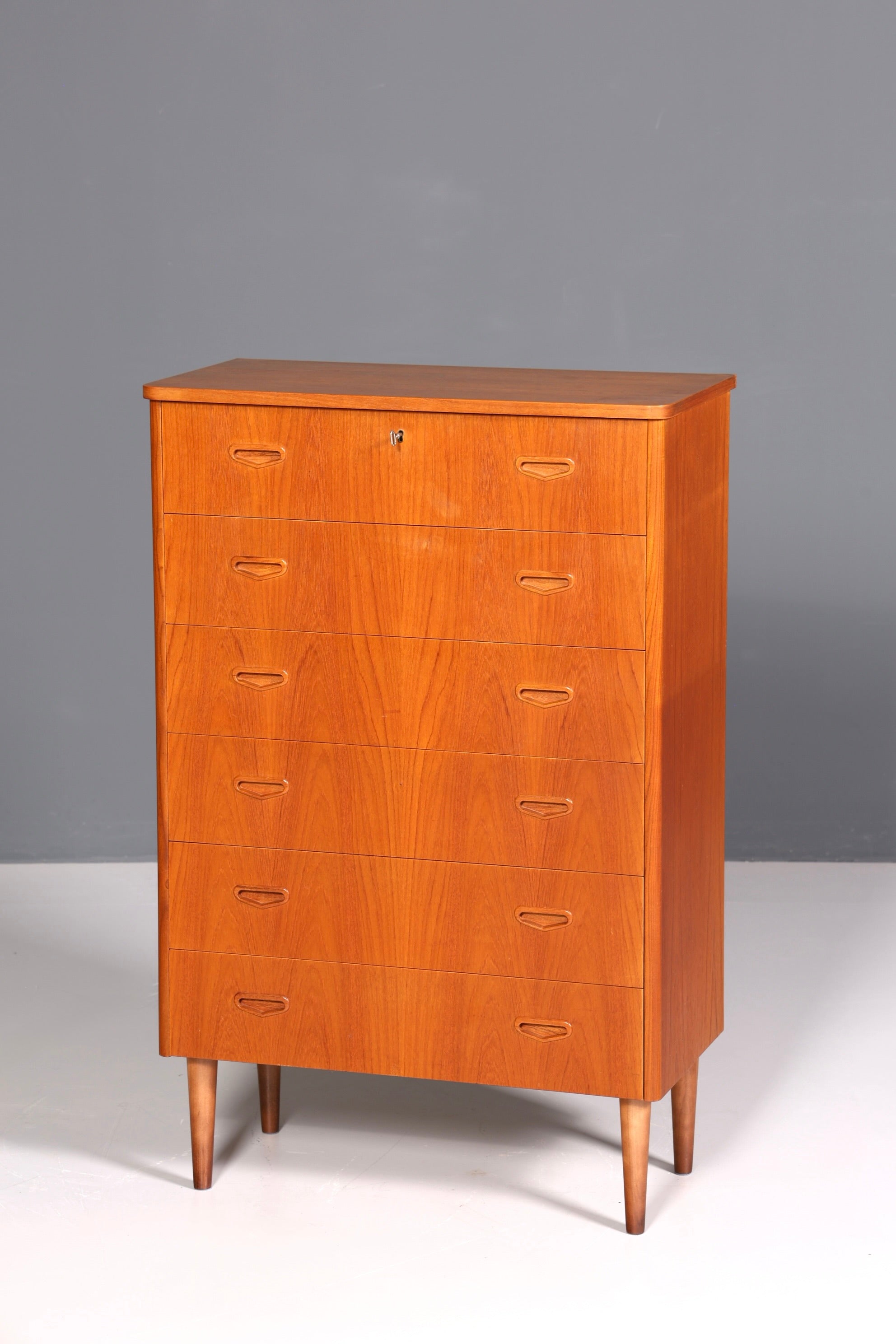 Wunderschöne Mid Century Kommode Teak Holz Vertiko Danish Design Vintage Schubladen Kommode