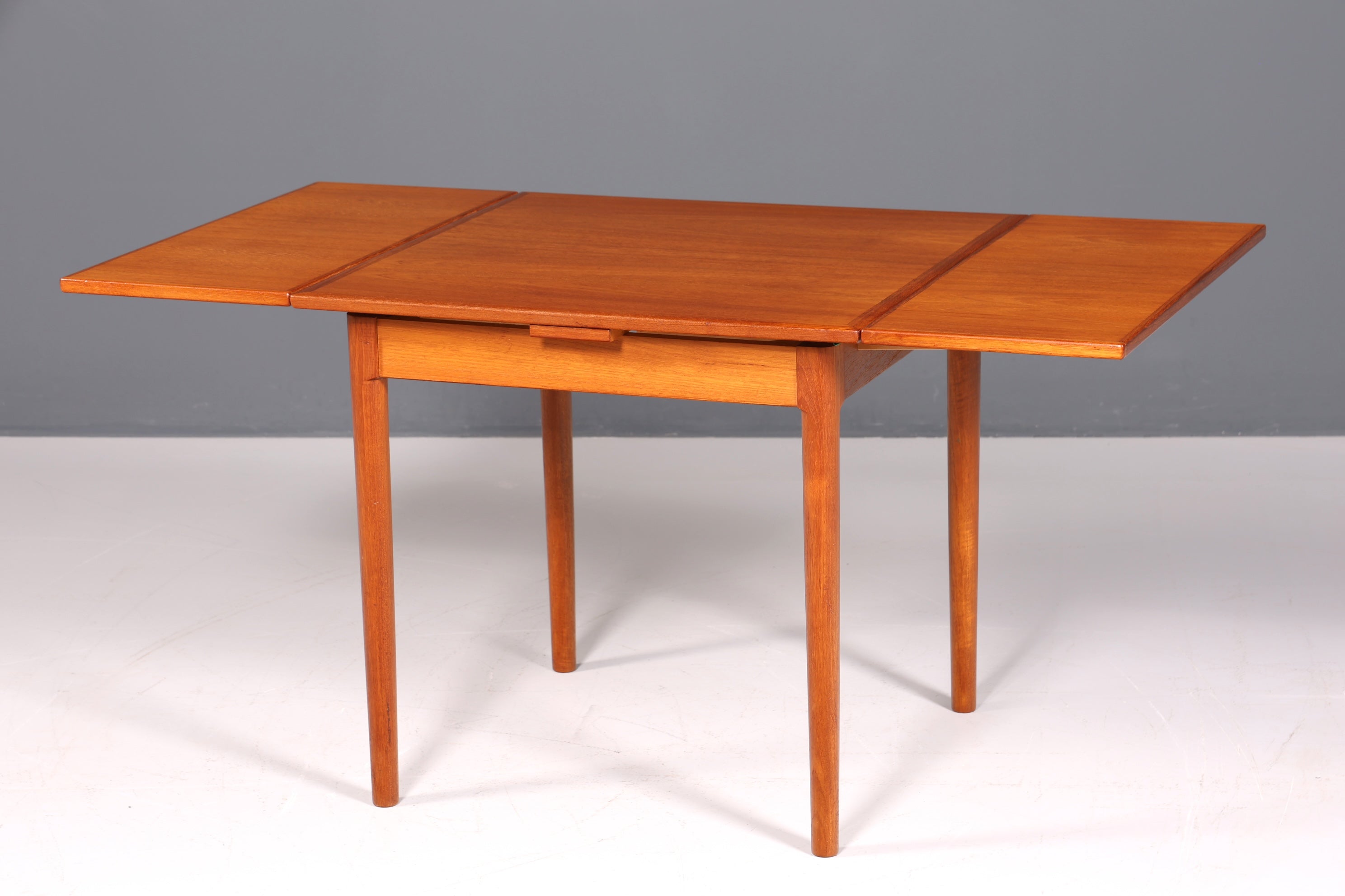 Schlichter Mid Century Esstisch Bernhard Pedersen &Søn ausziehbarer Danish Design Teak Holz Küchentisch Esszimmer Tisch