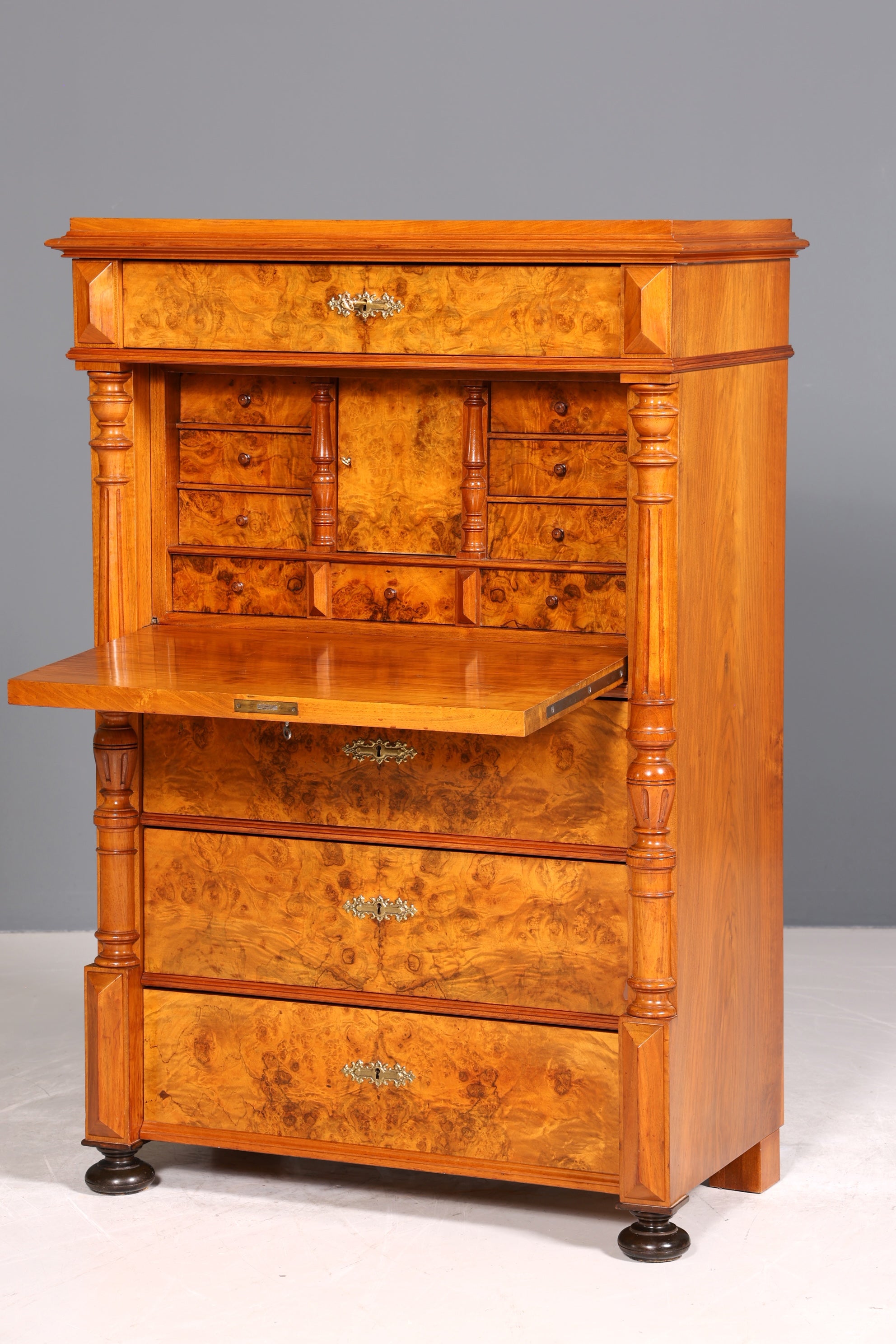 Wunderschöner Gründerzeit Sekretär Vertiko Highboard Louis Philippe Kommode um 1880