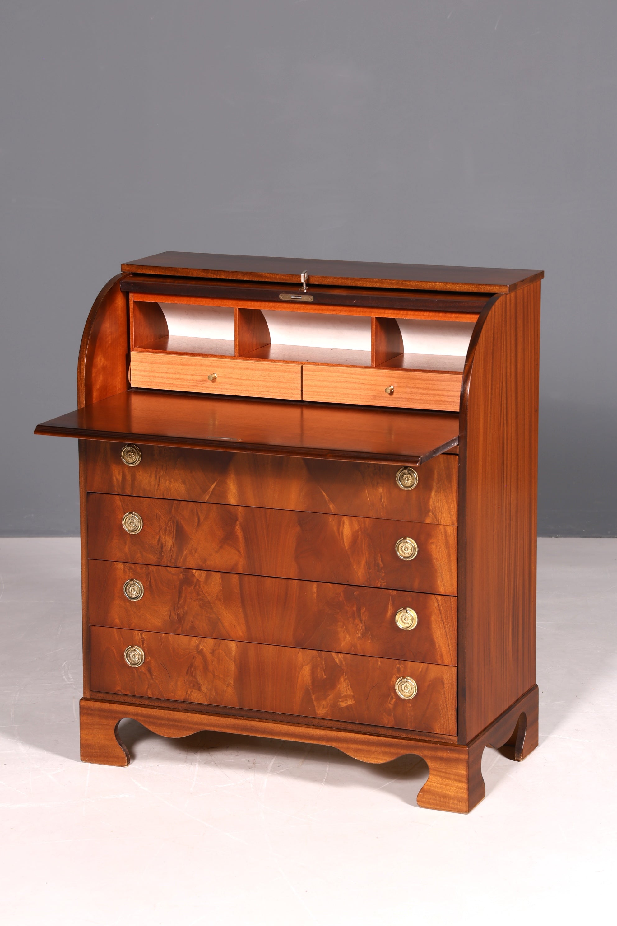 G099 Finish Wunderschöner Englischer Sekretär Schreibkommode echt Holz Schreibtisch Kommode