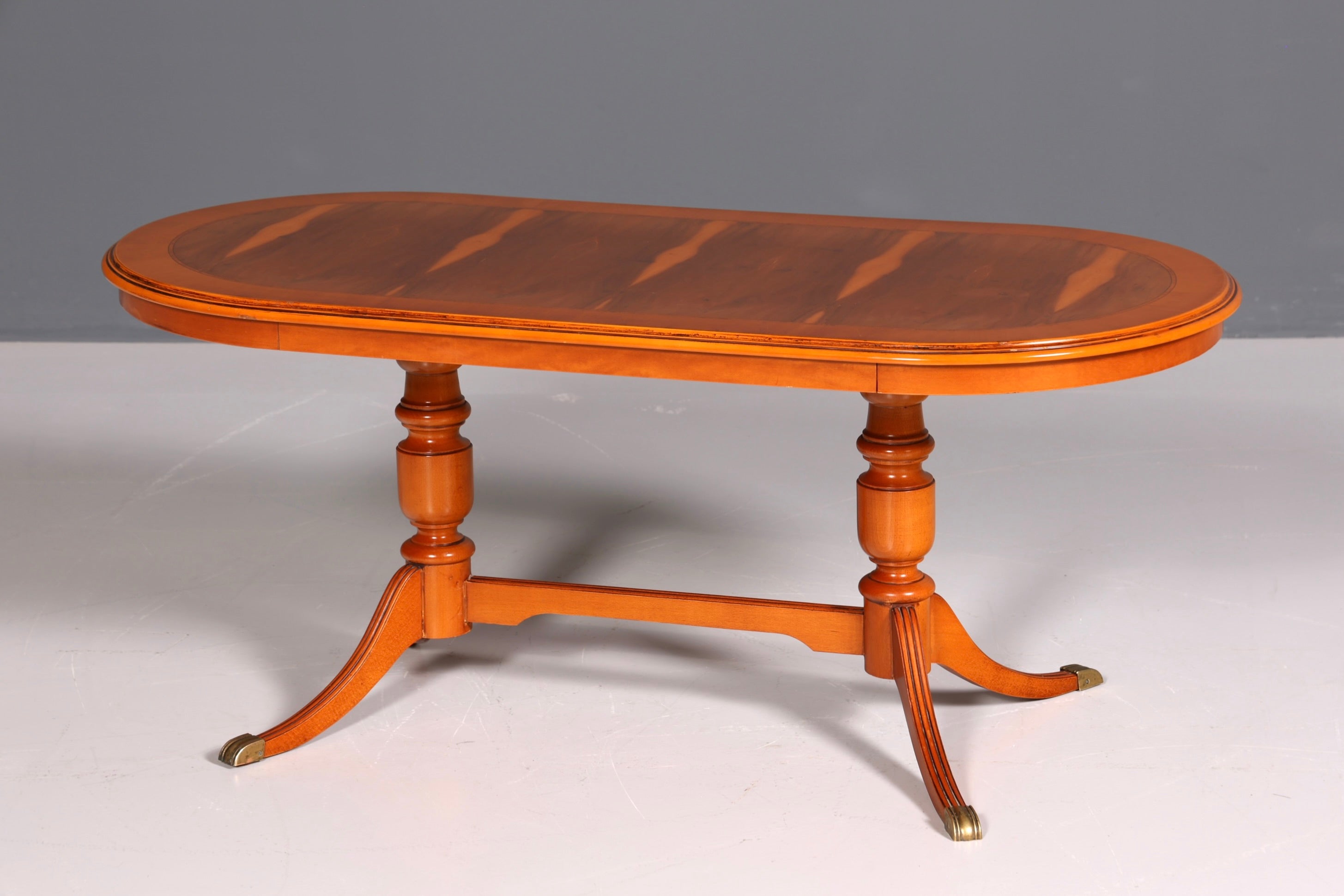 Dreamy English coffee table, antique style yew, Regency style side table