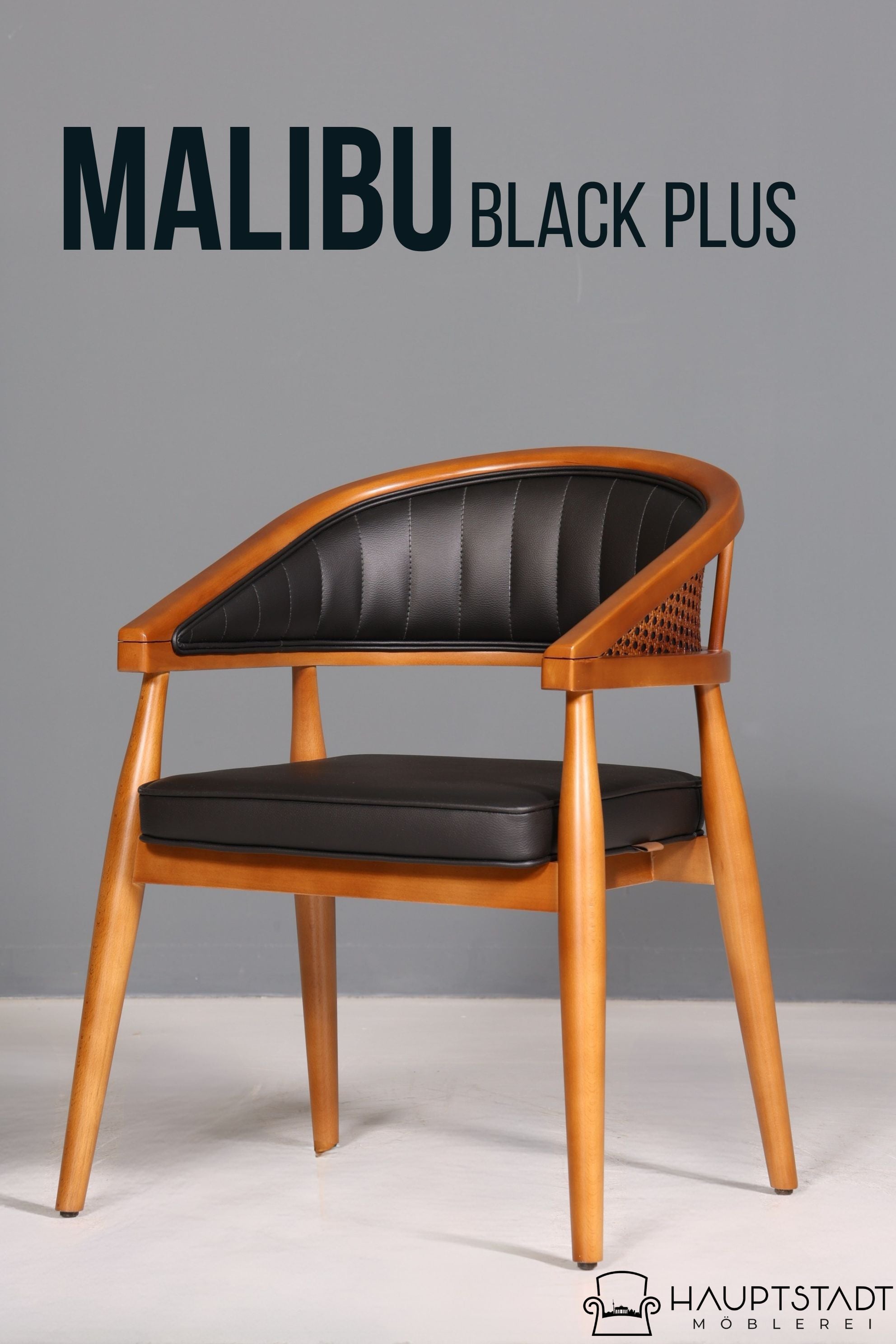 Edler Korbgeflecht Esszimmer Stuhl "Malibu Black Plus" Küchenstuhl Armlehnstuhl Buche Sekretär Stuhl