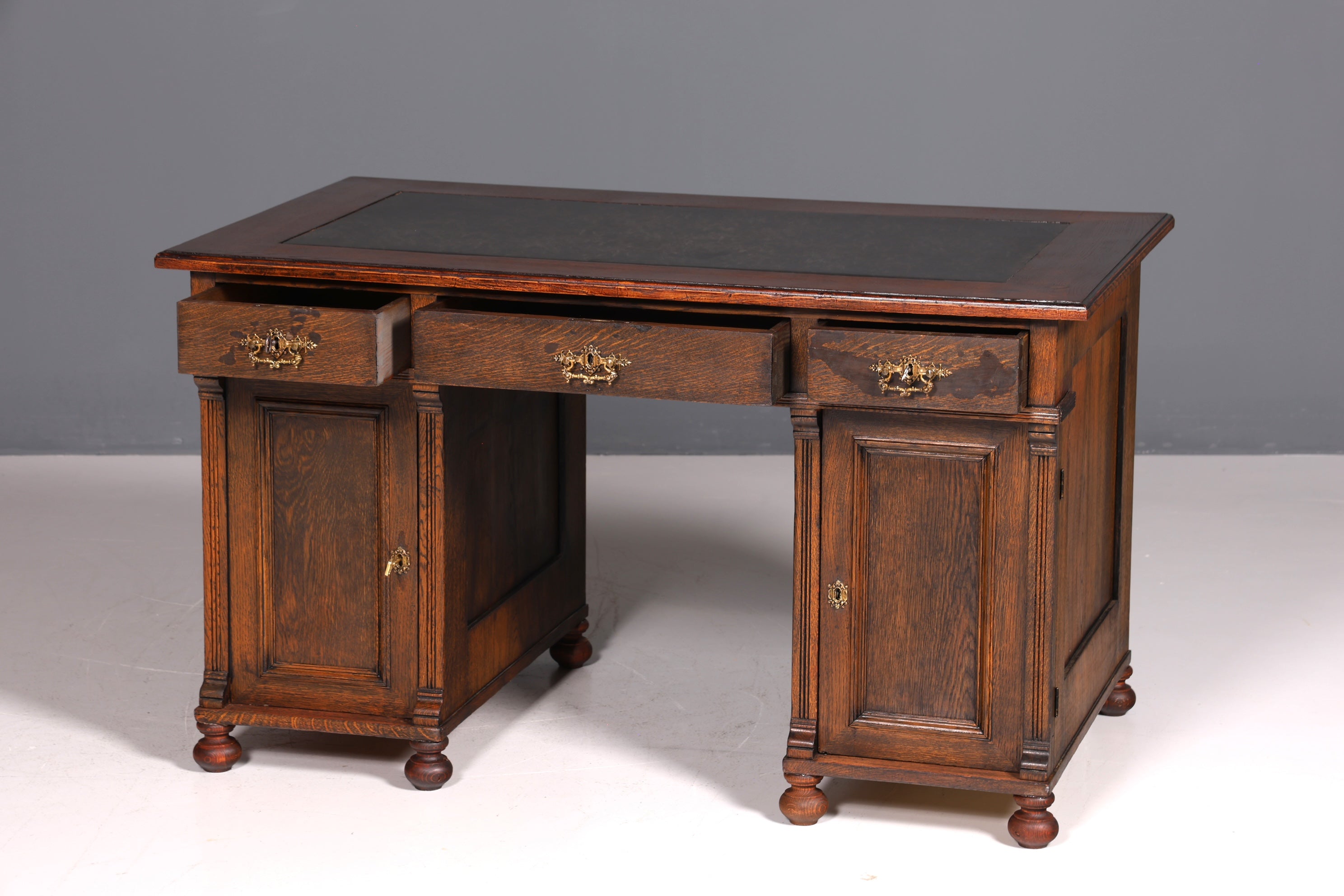 Traumhafter Jugendstil Schreibtisch Gründerzeit Bürotisch echt Holz Desk Office Table