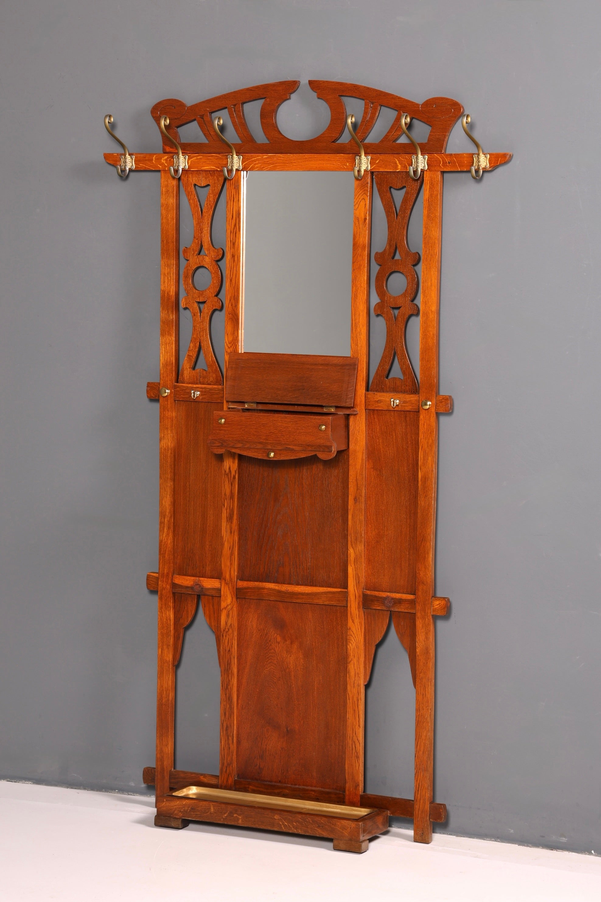 Traumhafte Jugendstil Flur Garderobe Antik Gründerzeit Kleiderwand Wandgarderobe Vintage