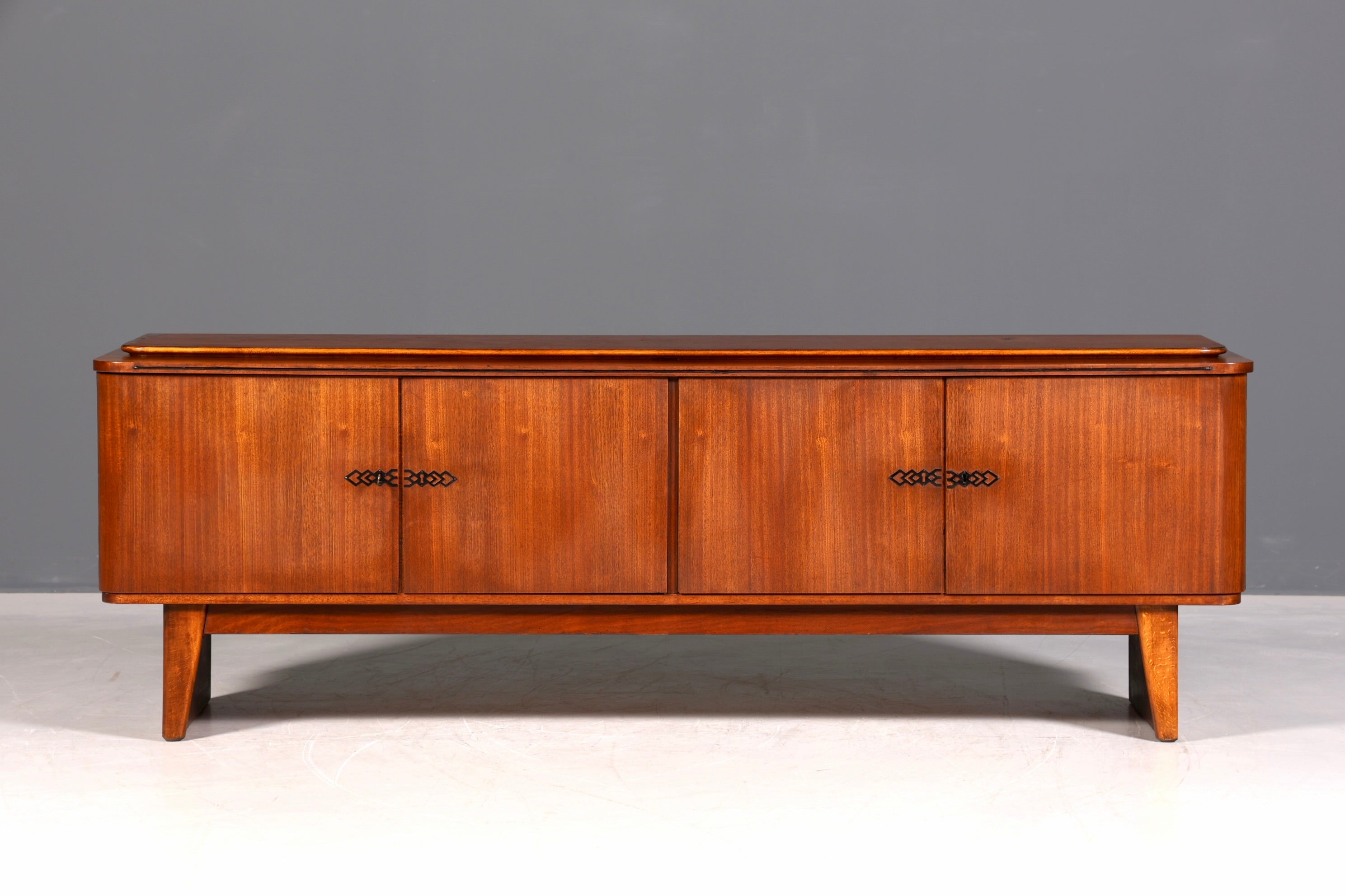 Schlichtes Mid Century Sideboard Vintage TV Kommode 60s Schrank Retro Longboard