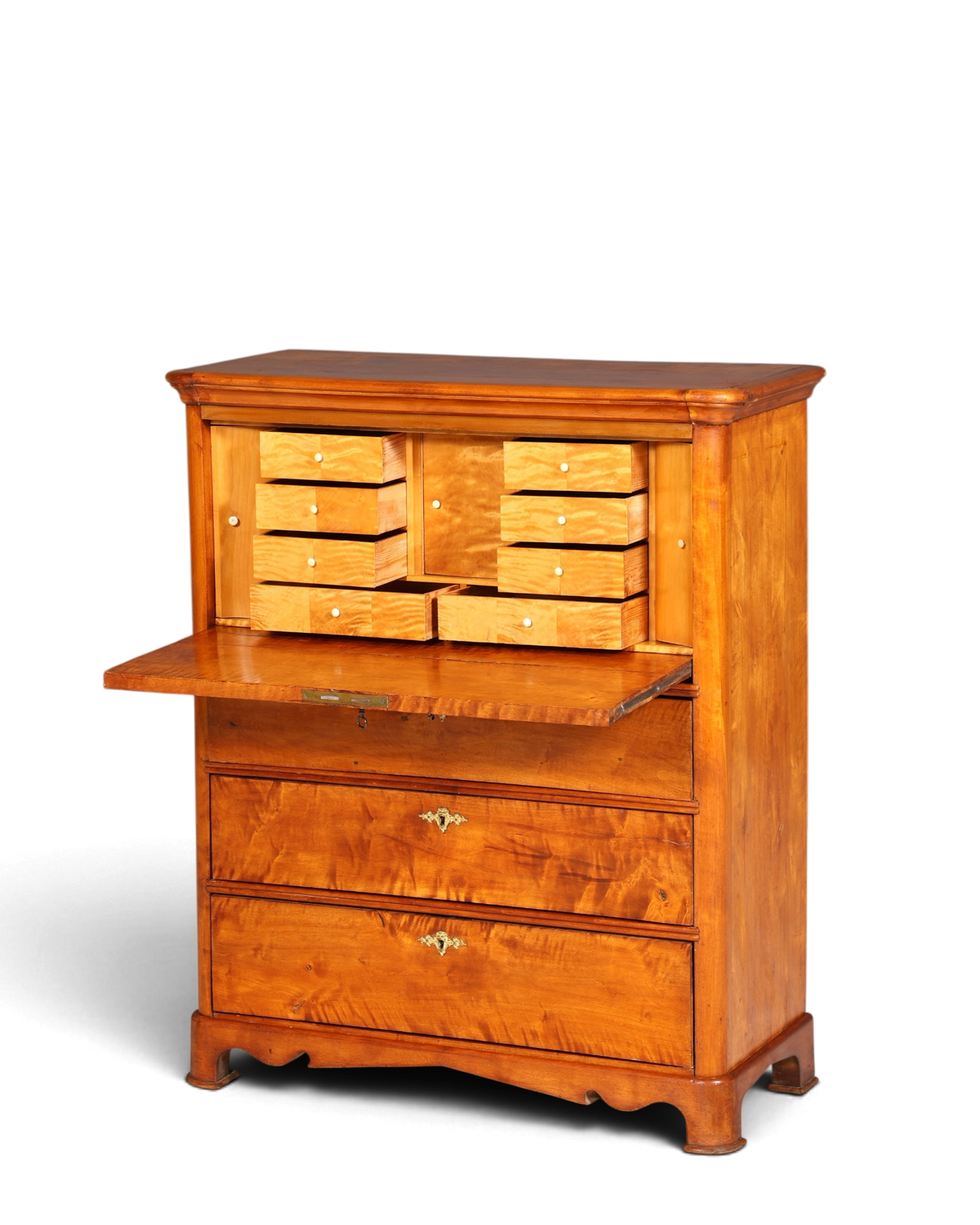 Stilvoller Biedermeier Sekretär Vertiko Louis Philippe Kommode Schubladenkommode