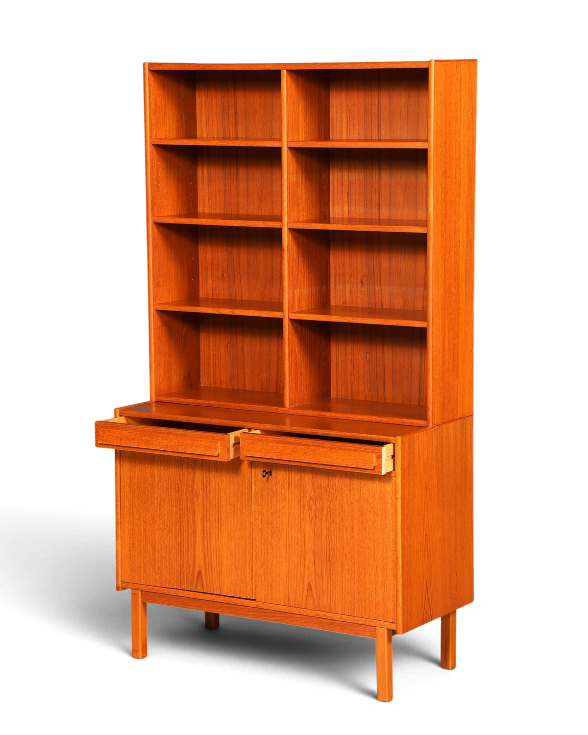 Traumhaftes Mid Century Regal Teak Holz Schrank Danish Design Retro Kommode Vintage Bücherregal 60er Jahre 1 von 2