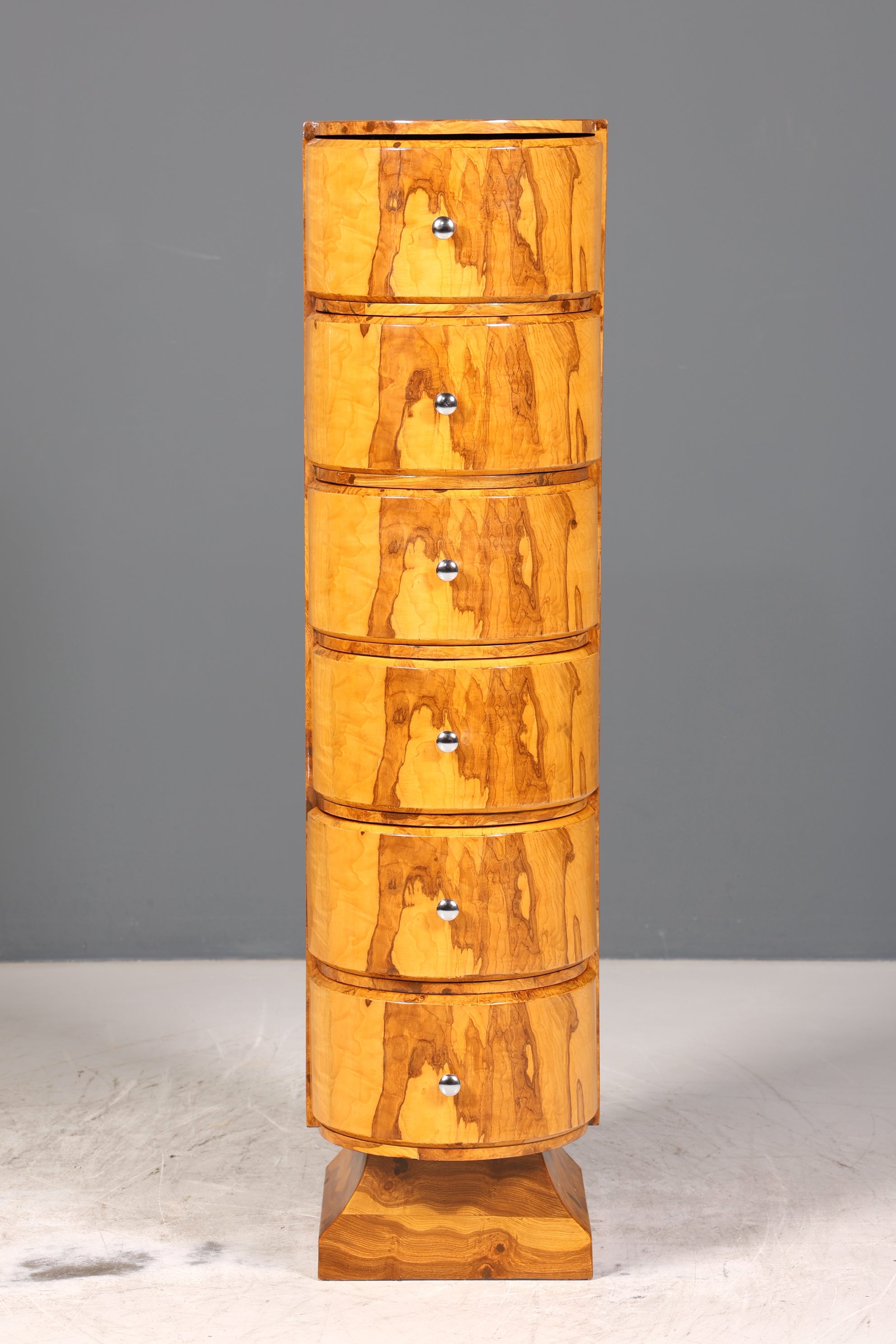 Traumhafte Art Deco Stil Birke Highboard Kommode Vertiko Schubladenkommode