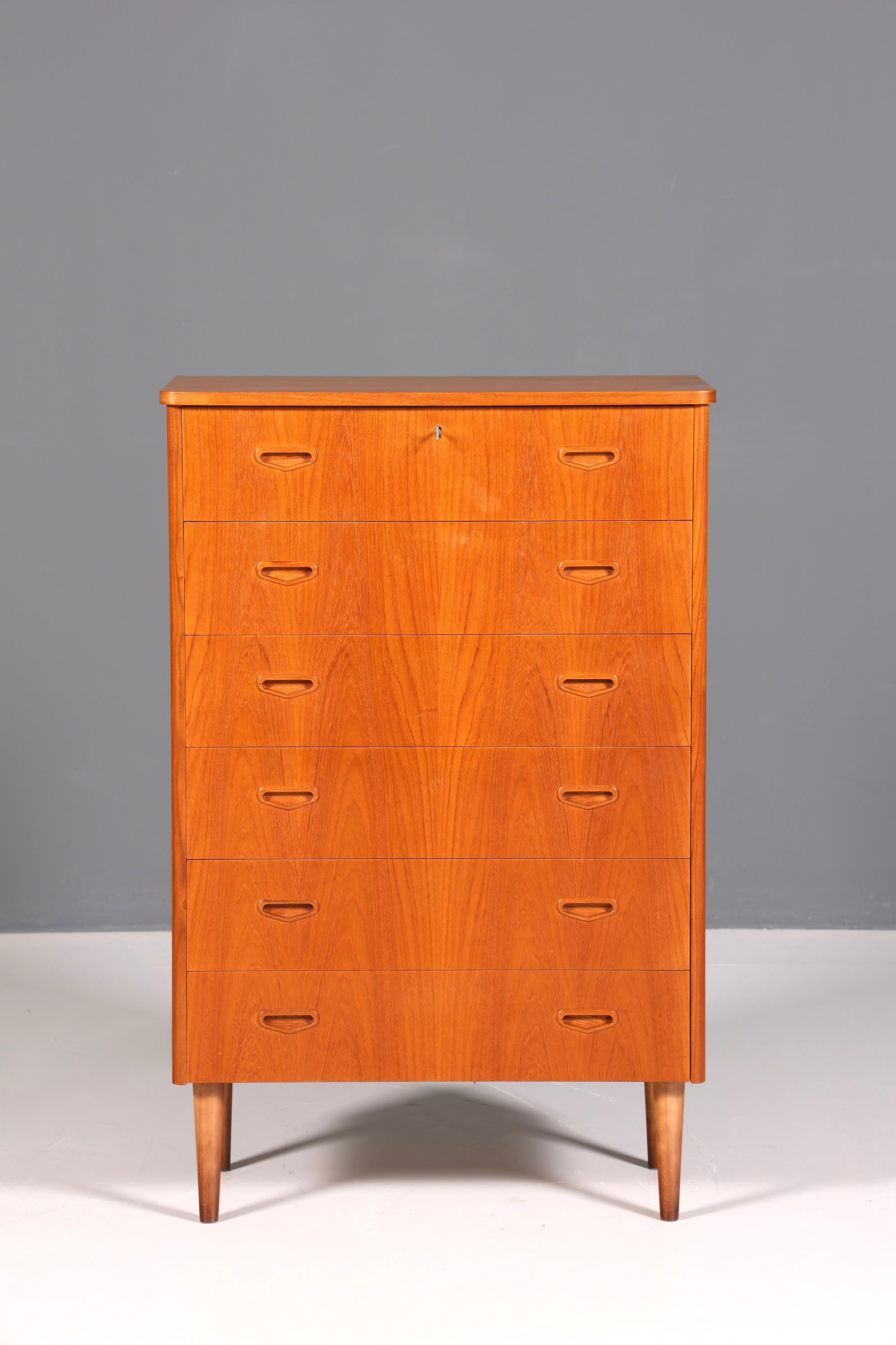 Wunderschöne Mid Century Kommode Teak Holz Vertiko Danish Design Vintage Schubladen Kommode