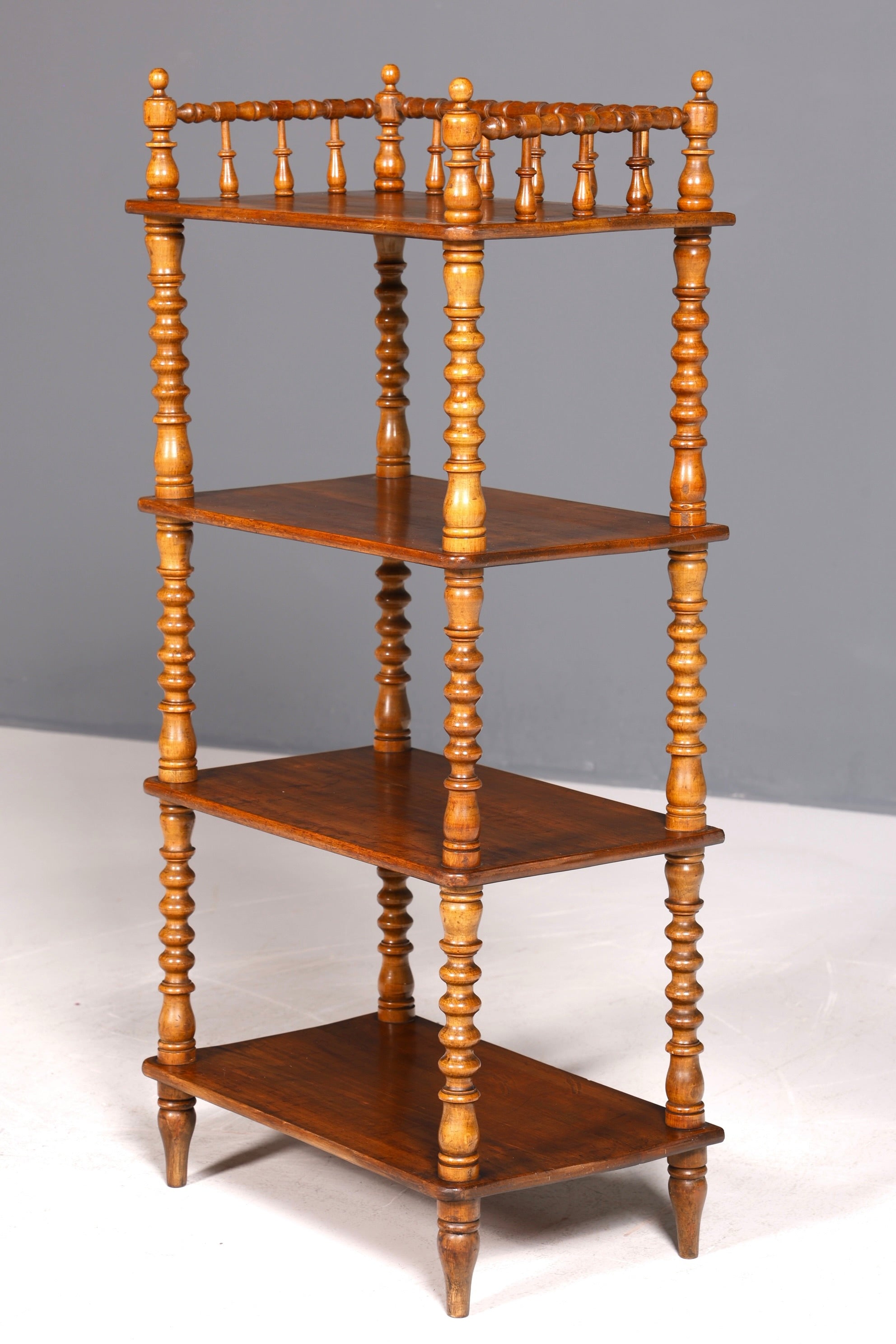 Stilvolle Gründerzeit Etagere Louis Philippe Stil Regal Bücherregal echt Holz Buchablage Bookshelf
