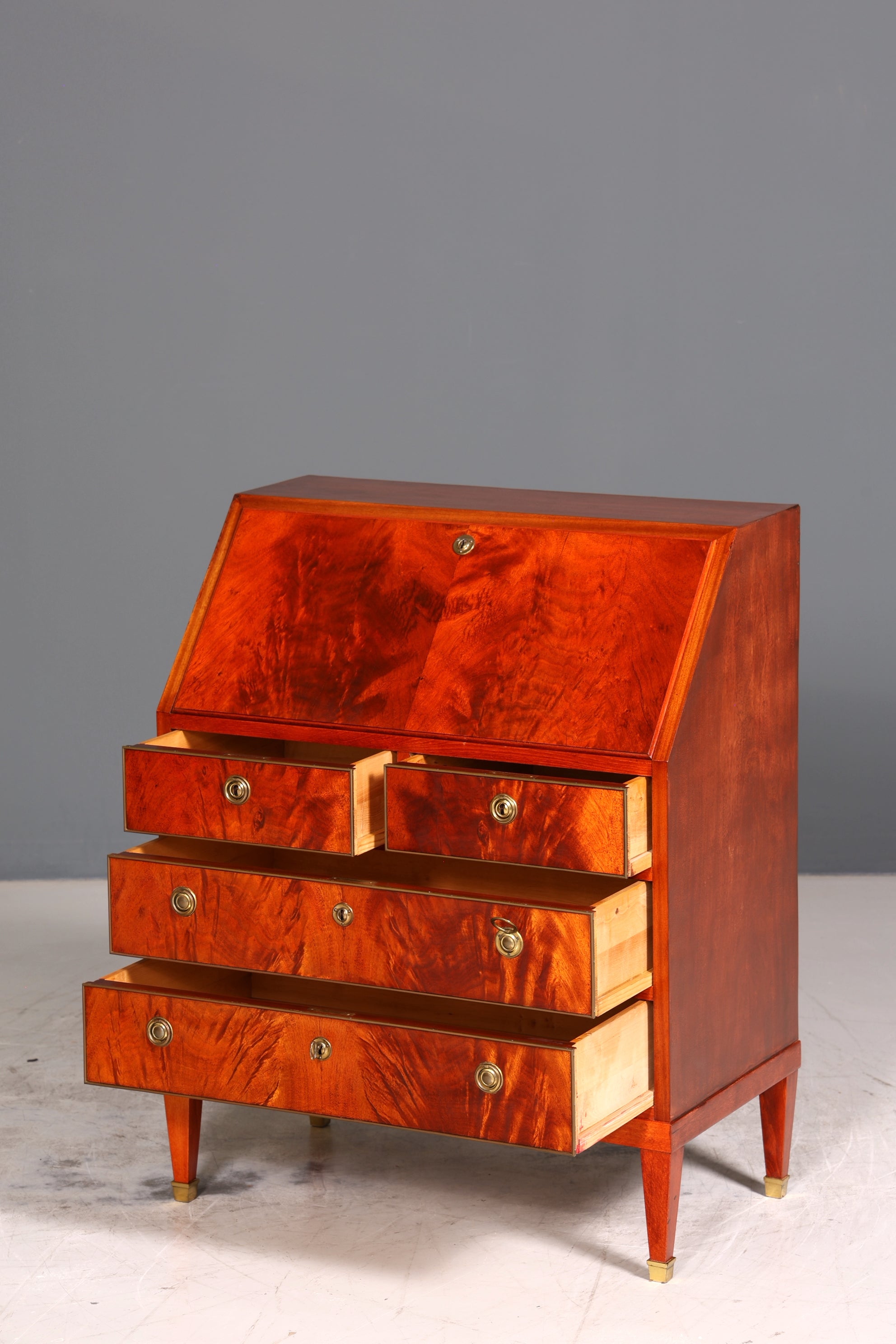 Stilvoller Sekretär im Louis Seize Stil Büro Kommode Empire Englisch Schreibkommode Schreibtisch