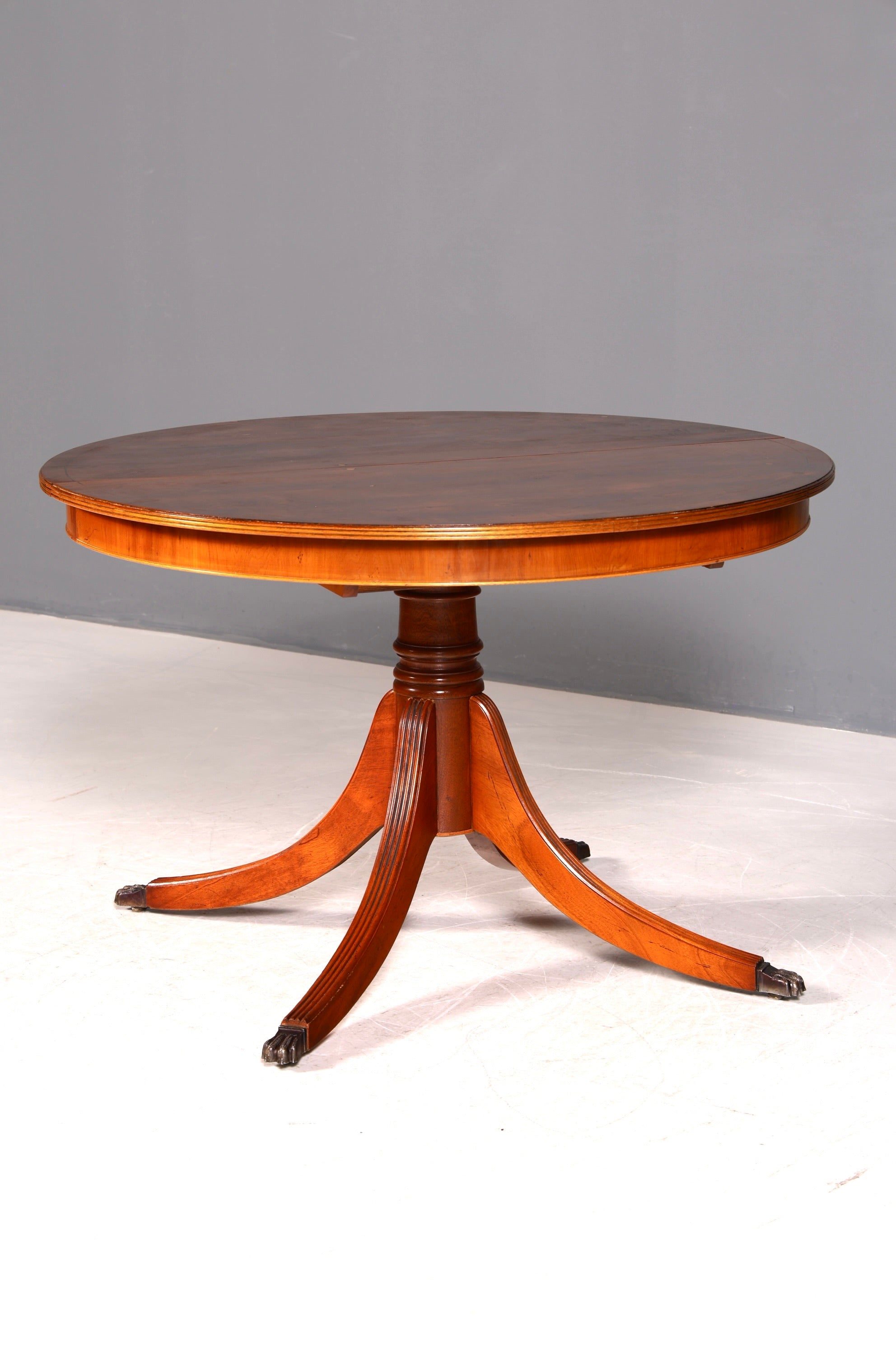 G067 Finish cm Wunderschöner Englischer Tisch ausziehbarer Esstisch Antik Stil 60s Küchentisch Eibe