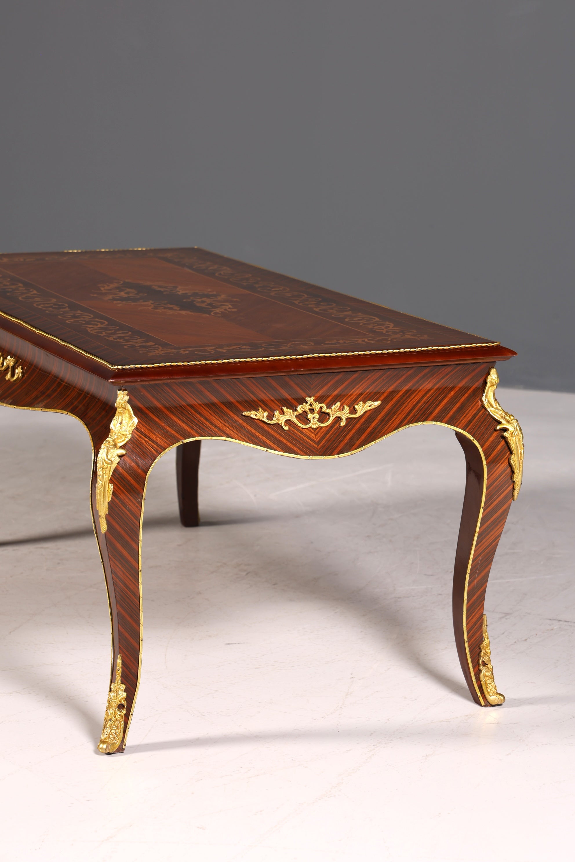 BILDER TAUSCHEN Traumhafter Barock Stil Couchtisch Intarsien Antik Messing Wohnzimmer Tisch Ablage