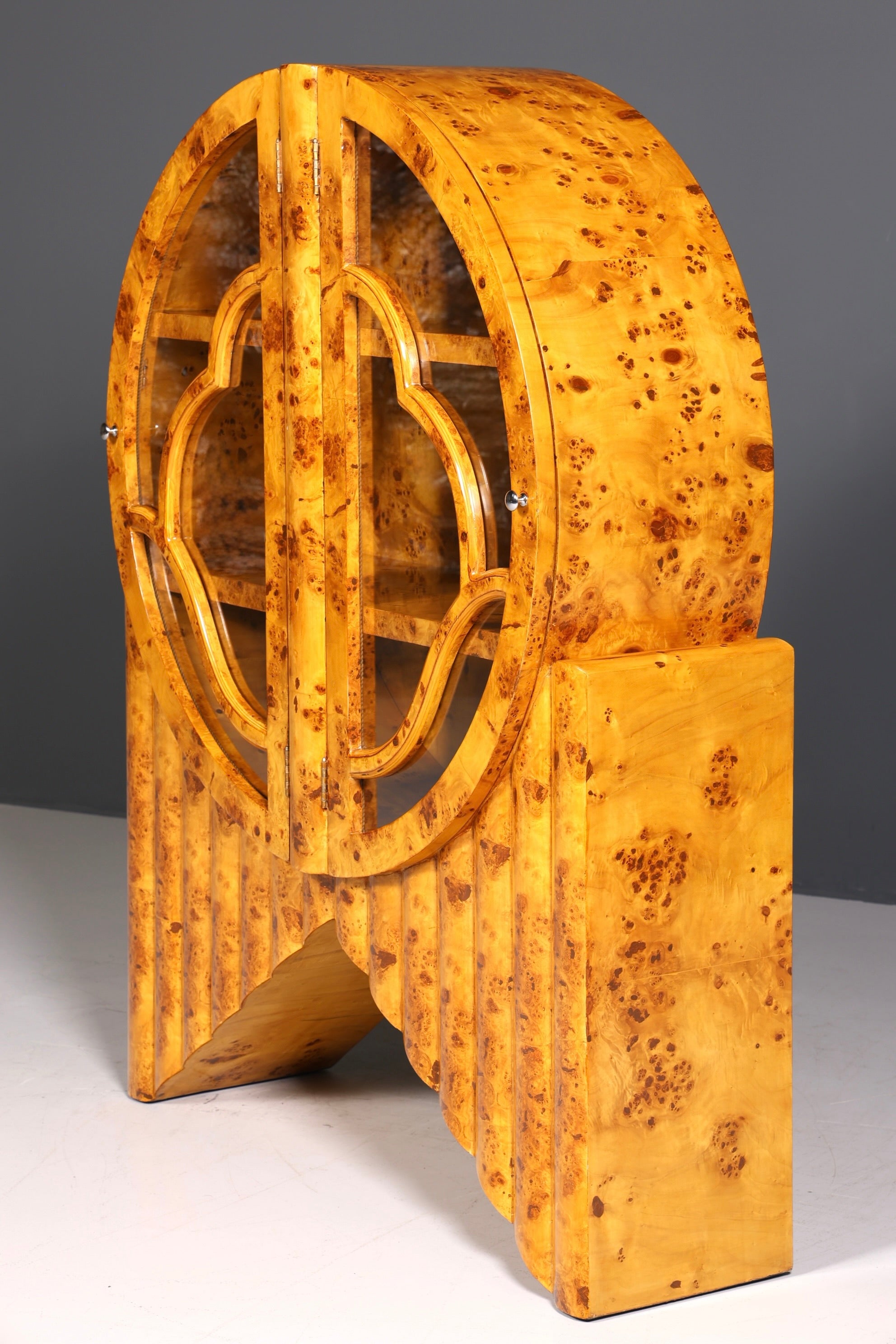 Beeindruckende Art Deco Design Vitrine Bücherregal Kult Regal Bookshelf Buchablage Regal Glasschrank