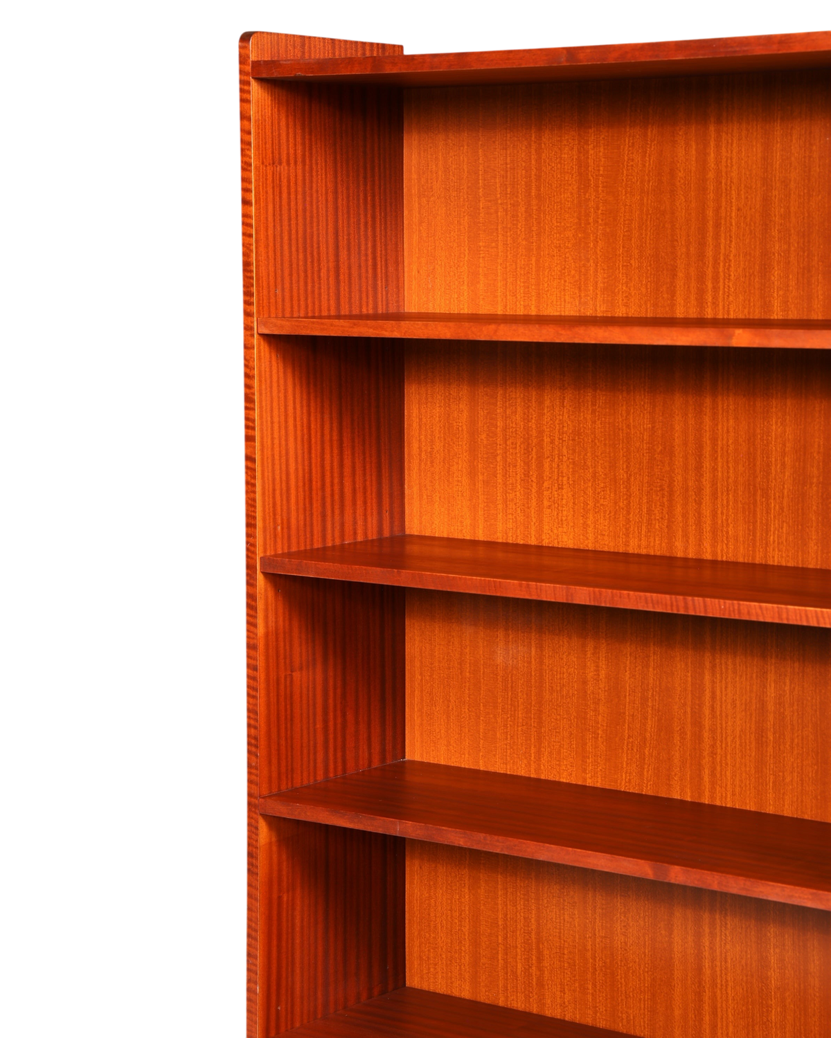 Hauptstadt Möblerei Mid Century Bücherregal aus massivem Holz mit schöner Maserung und höhenverstellbaren Einlegeböden