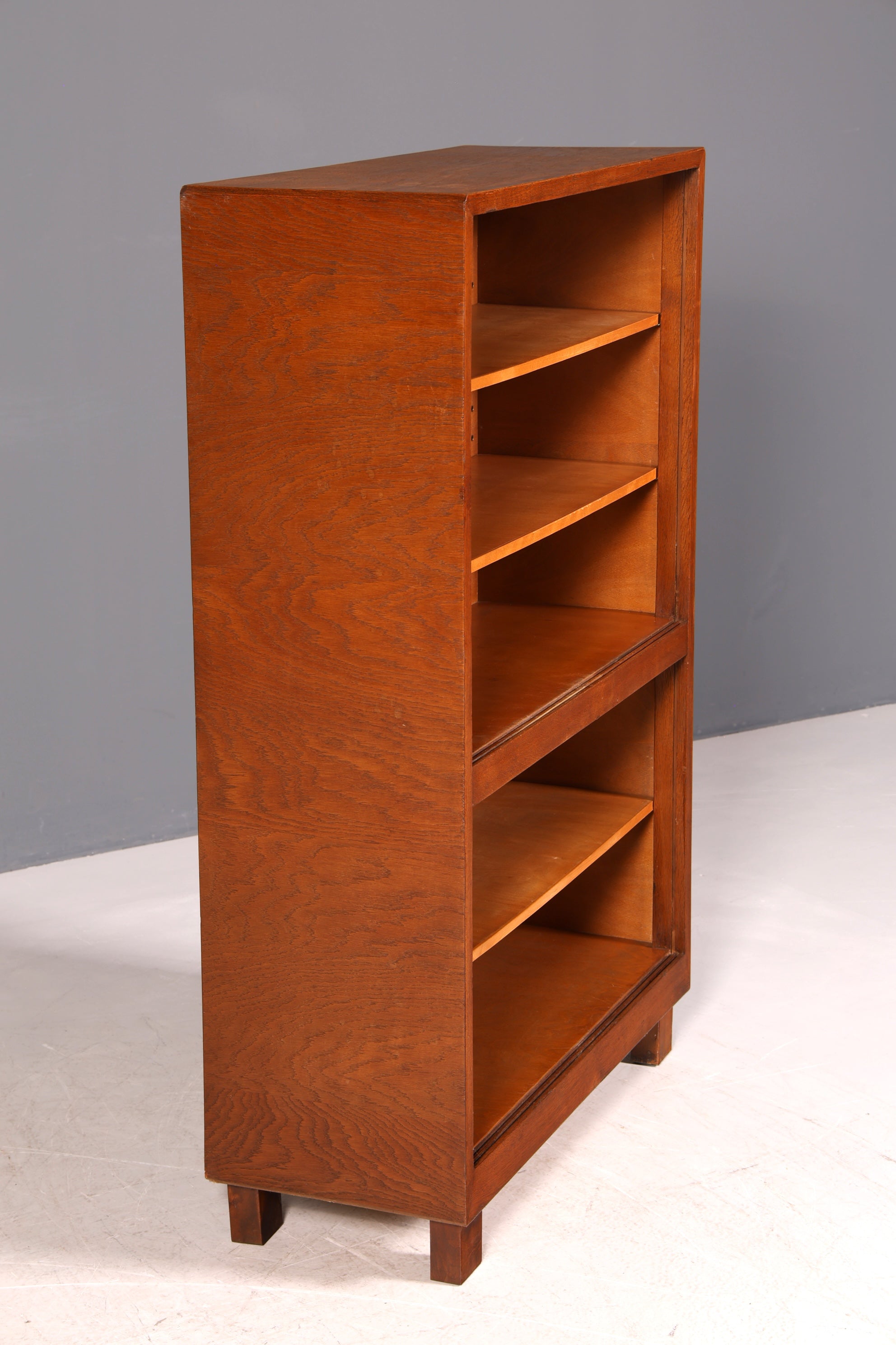 G029 Finish cm Schlichtes Mid Century Regal Vintage Bücherregal Schrank Buchablage 60s Bookshelf