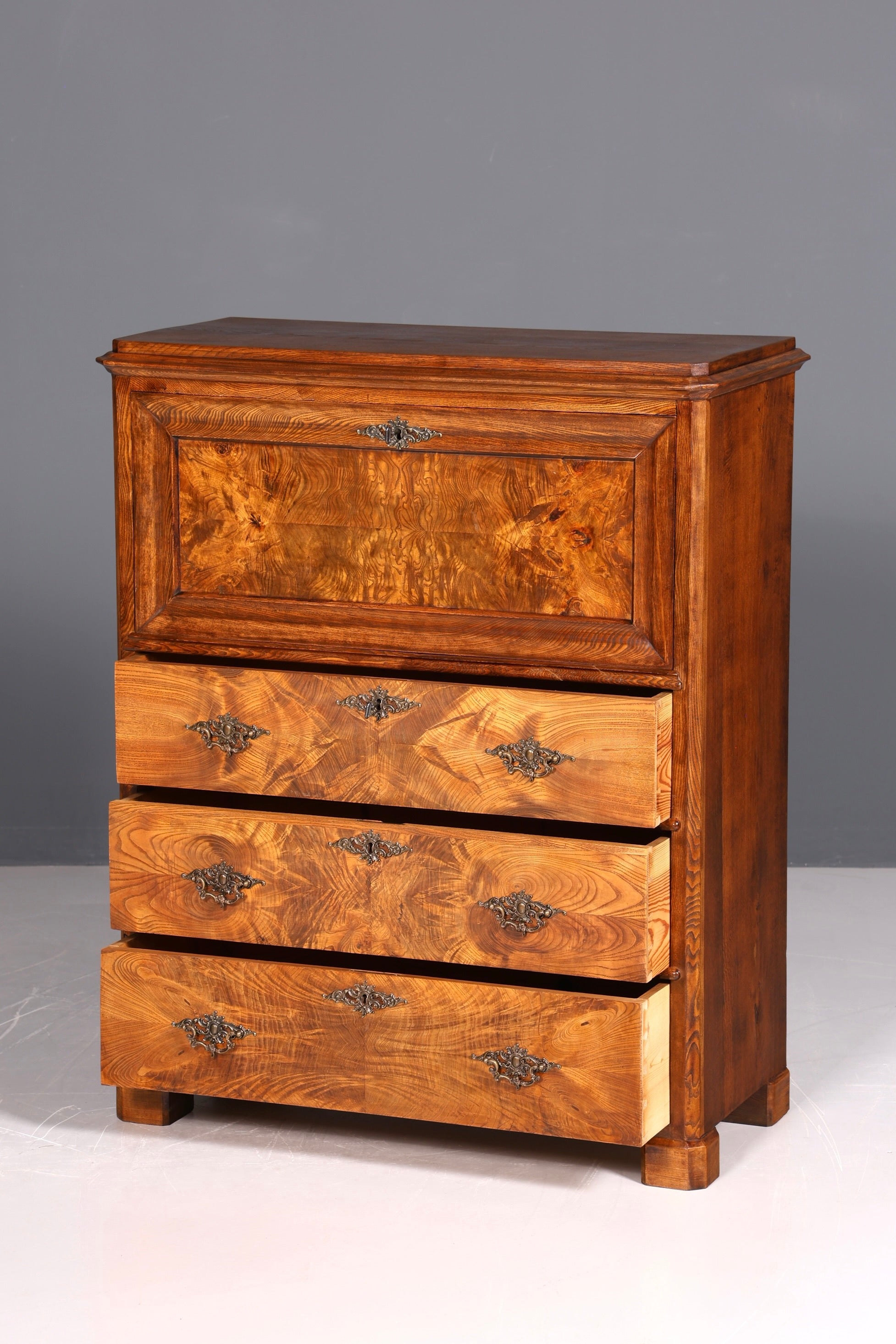 F830 Finish Wunderschöner Gründerzeit Sekretär Kommode Jugendstil Schubladenkommode Antik Vertiko