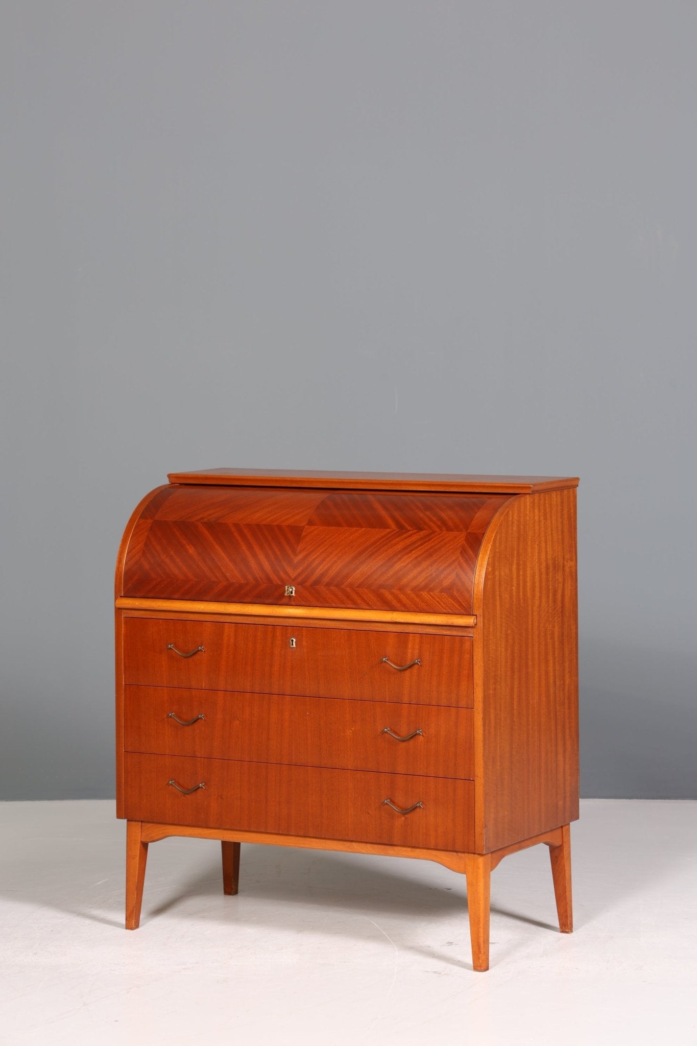 Traumhafter Mid Century Rollladen Sekretär Danish Design echt Holz Rollladen Kommode Schreibkommode