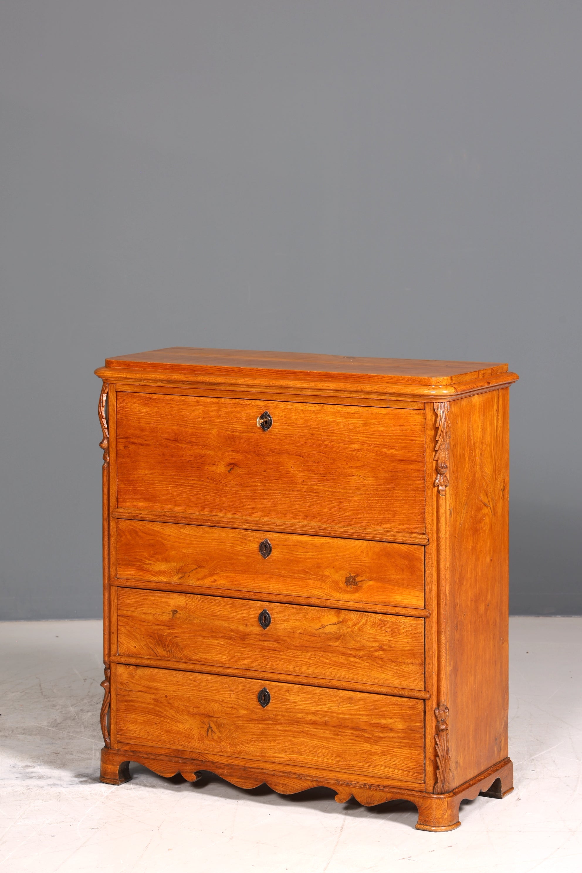Stilvoller Biedermeier Sekretär um 1860 Vertiko Antik Kommode Louis Philippe Schreibkommode