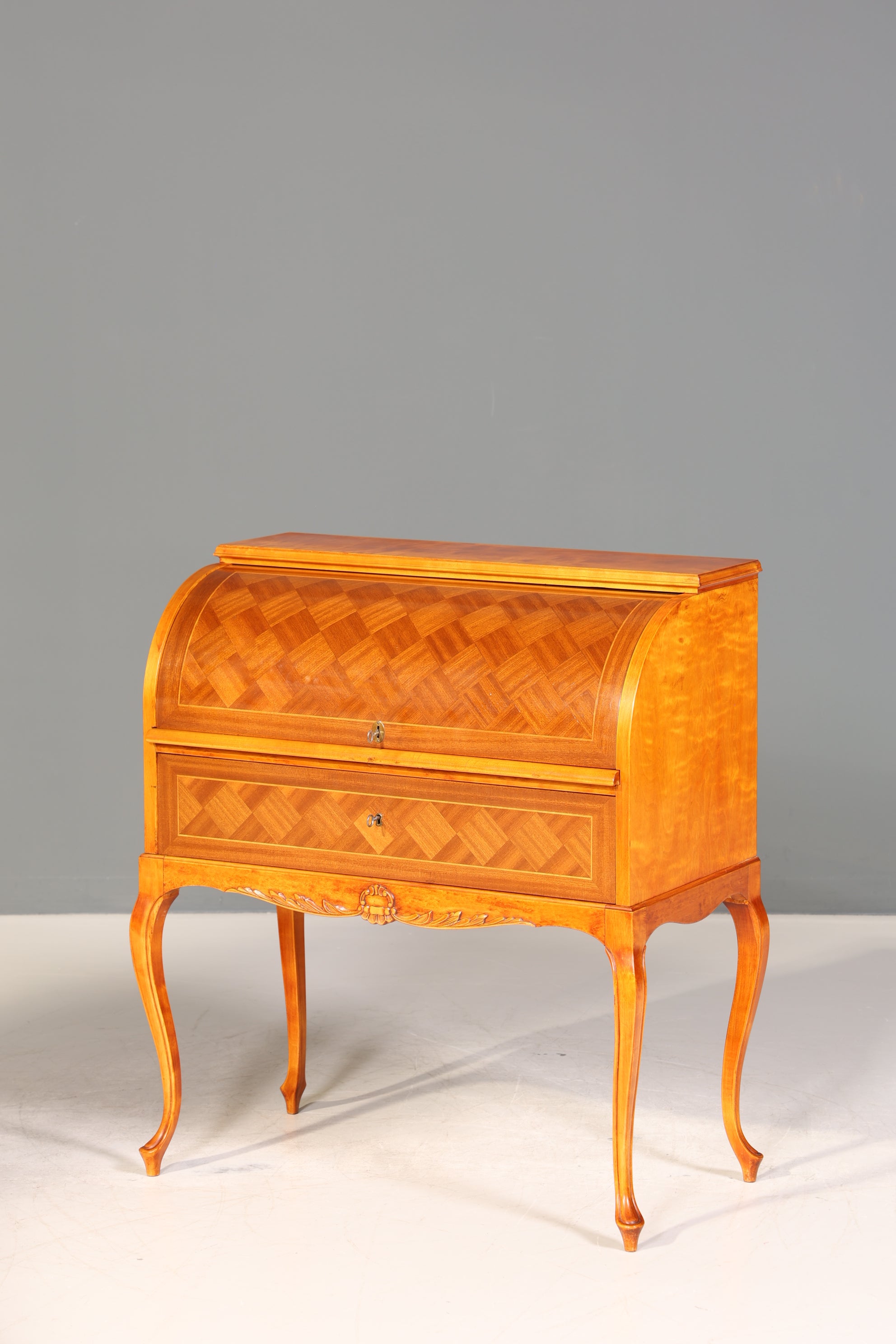 Wunderschöner Rollladen Sekretär Chippendale Stil um 1940 Büro Kommode Schreibkommode