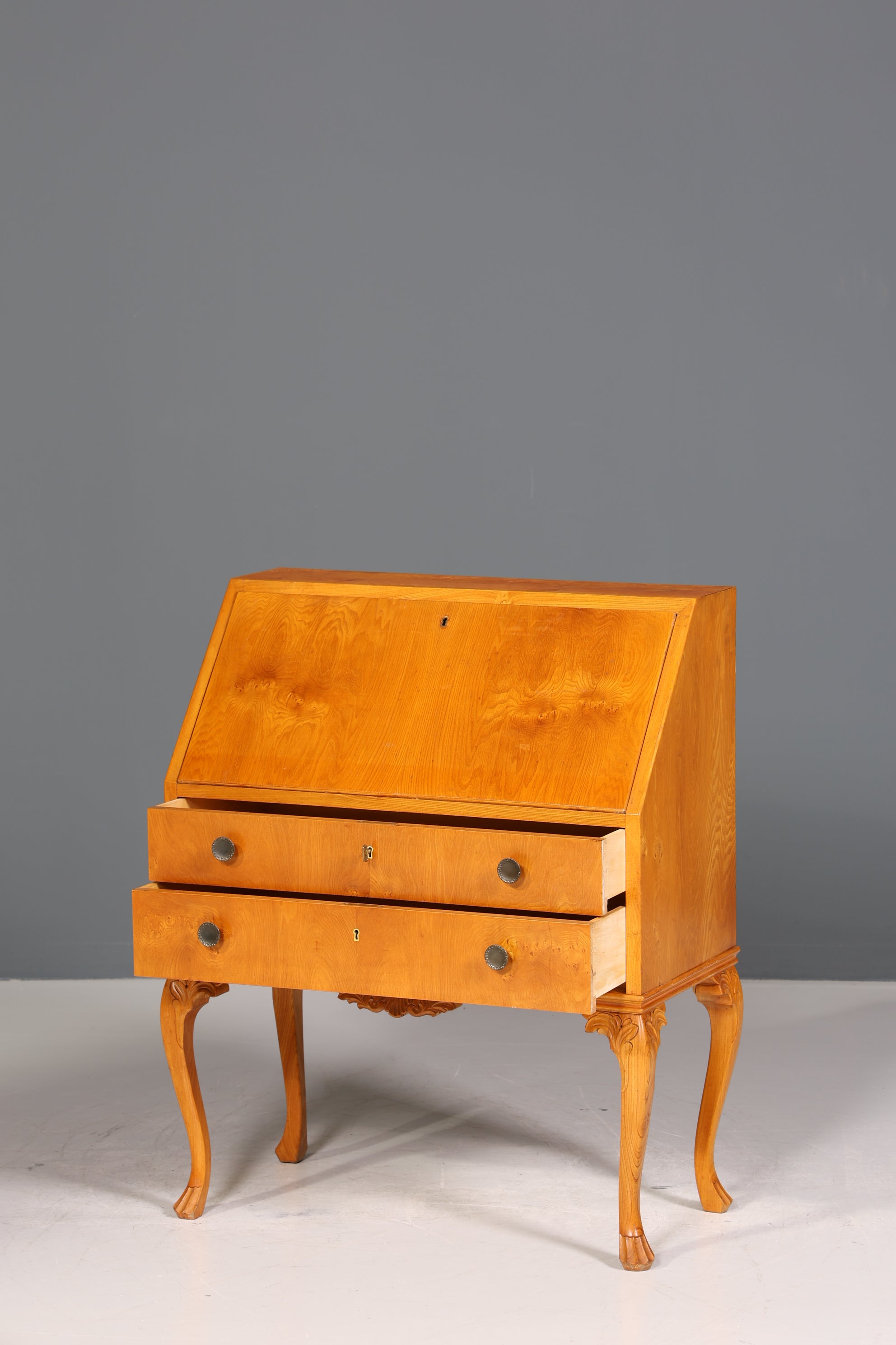 Wunderschöner Sekretär Chippendale Stil Antik um 1940 Büro Kommode Schreibkommode