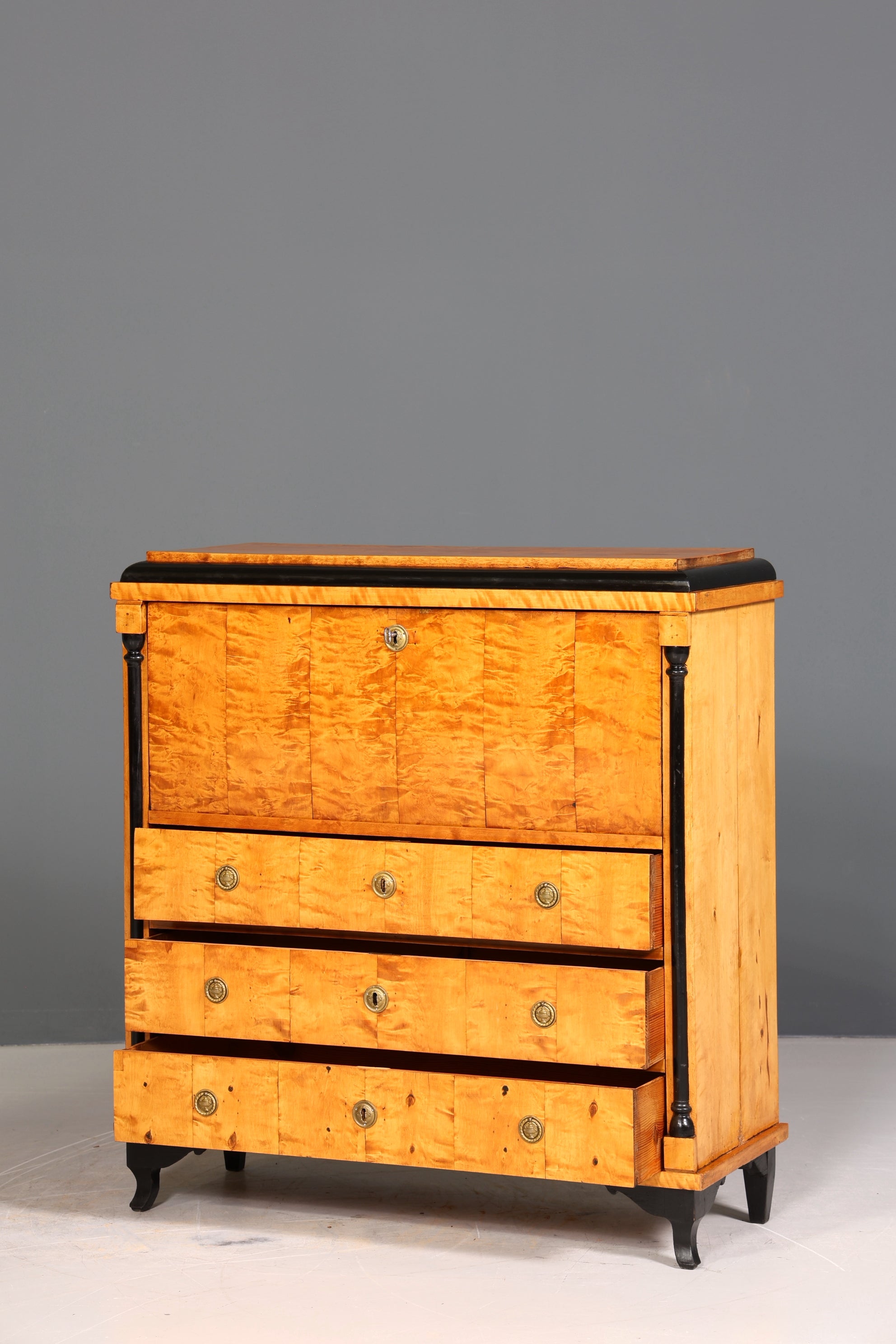 Wunderschöner Original Biedermeier Sekretär um 1860 Kommode Antik Bürokommode