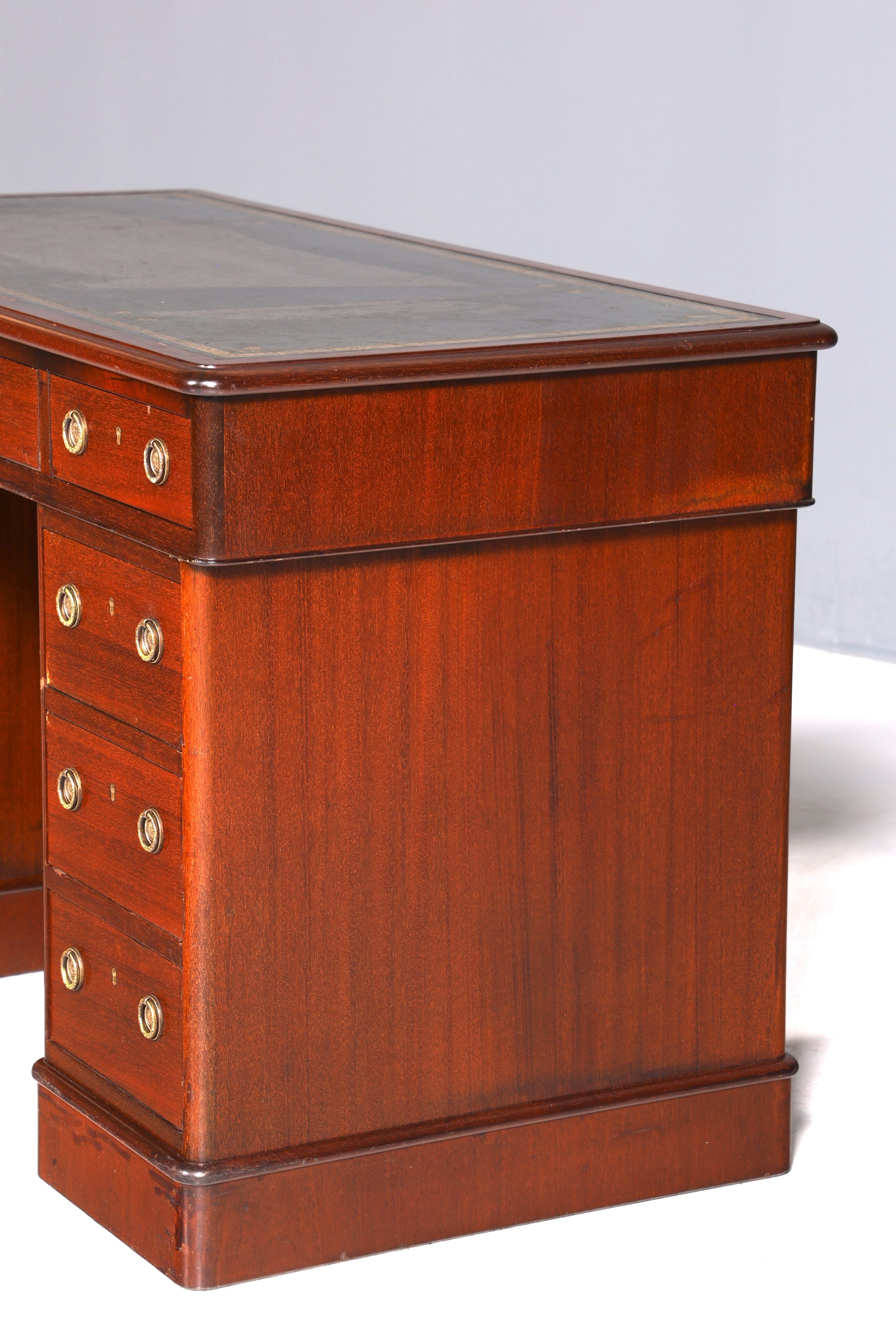 Traumhafter Englischer Schreibtisch echt Lederauflage Bürotisch Antik Stil Office Desk