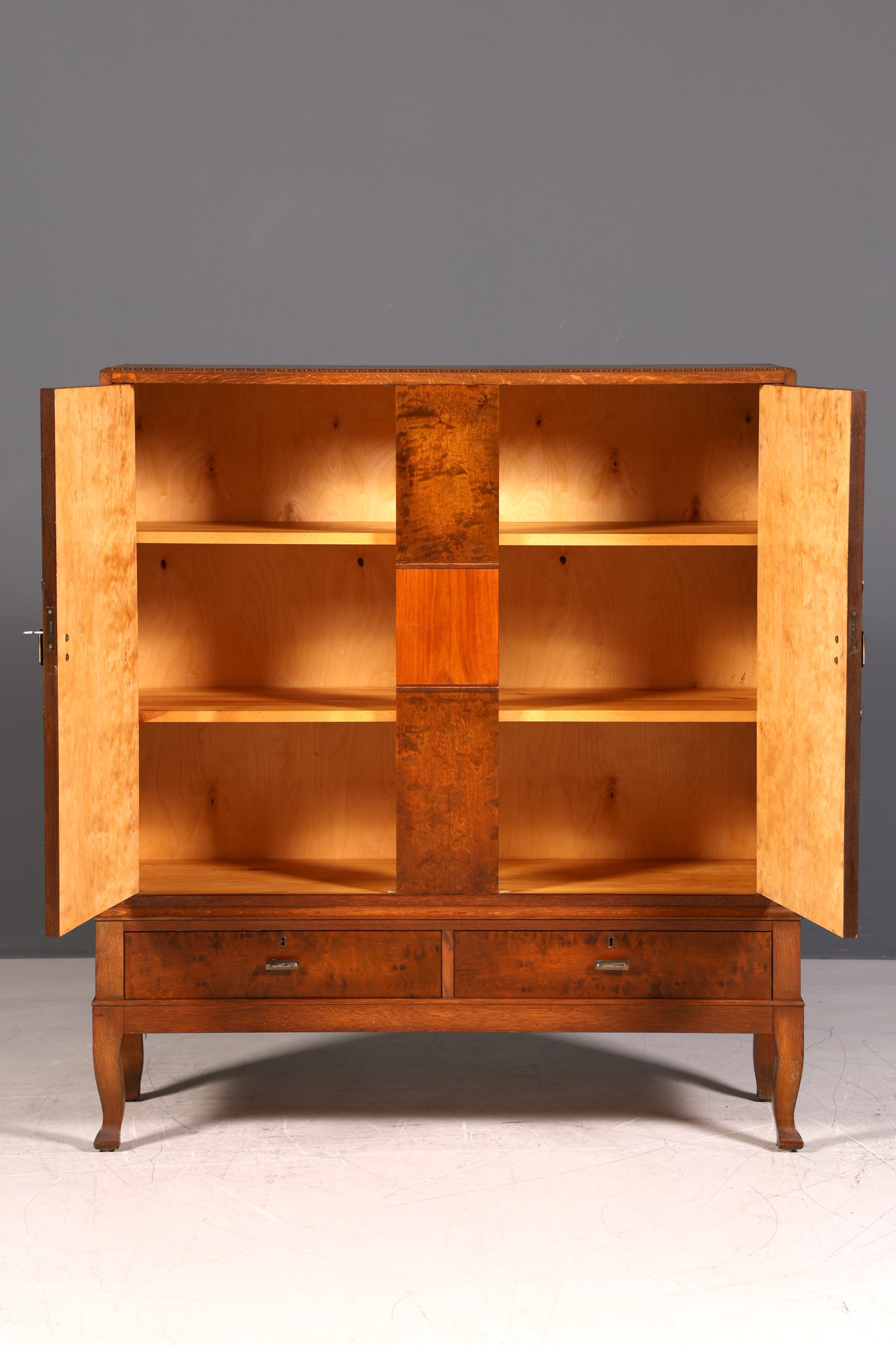 G149 Finish cm Stilvoller Original Art Deco Schrank Vertiko Sideboard um 1930 Highboard Kommode