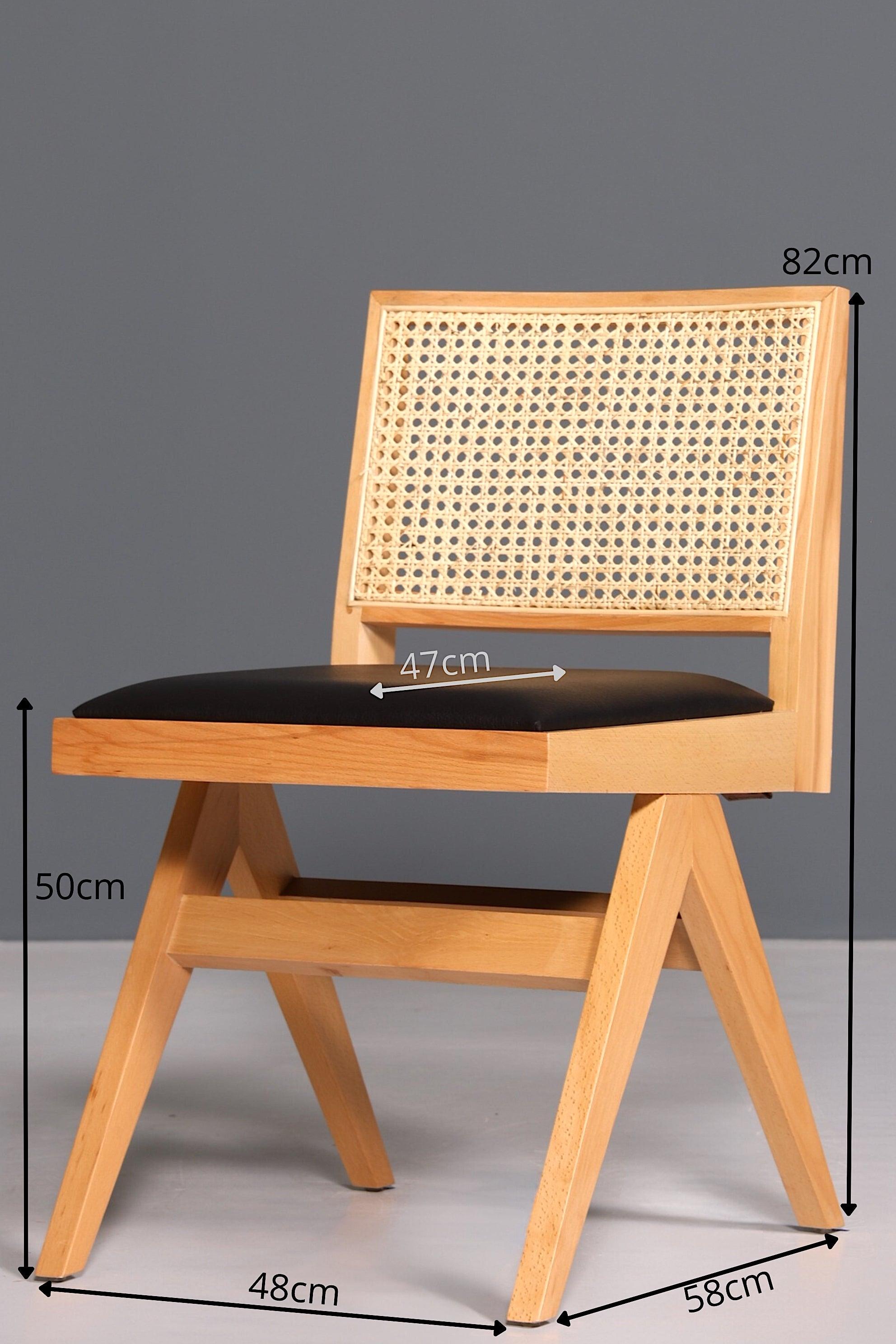 Sehr Edler Korbgeflecht Stuhl "Vienna Wood" Bauhaus Relax Esszimmer Stuhl Lounge Chair Küchenstuhl