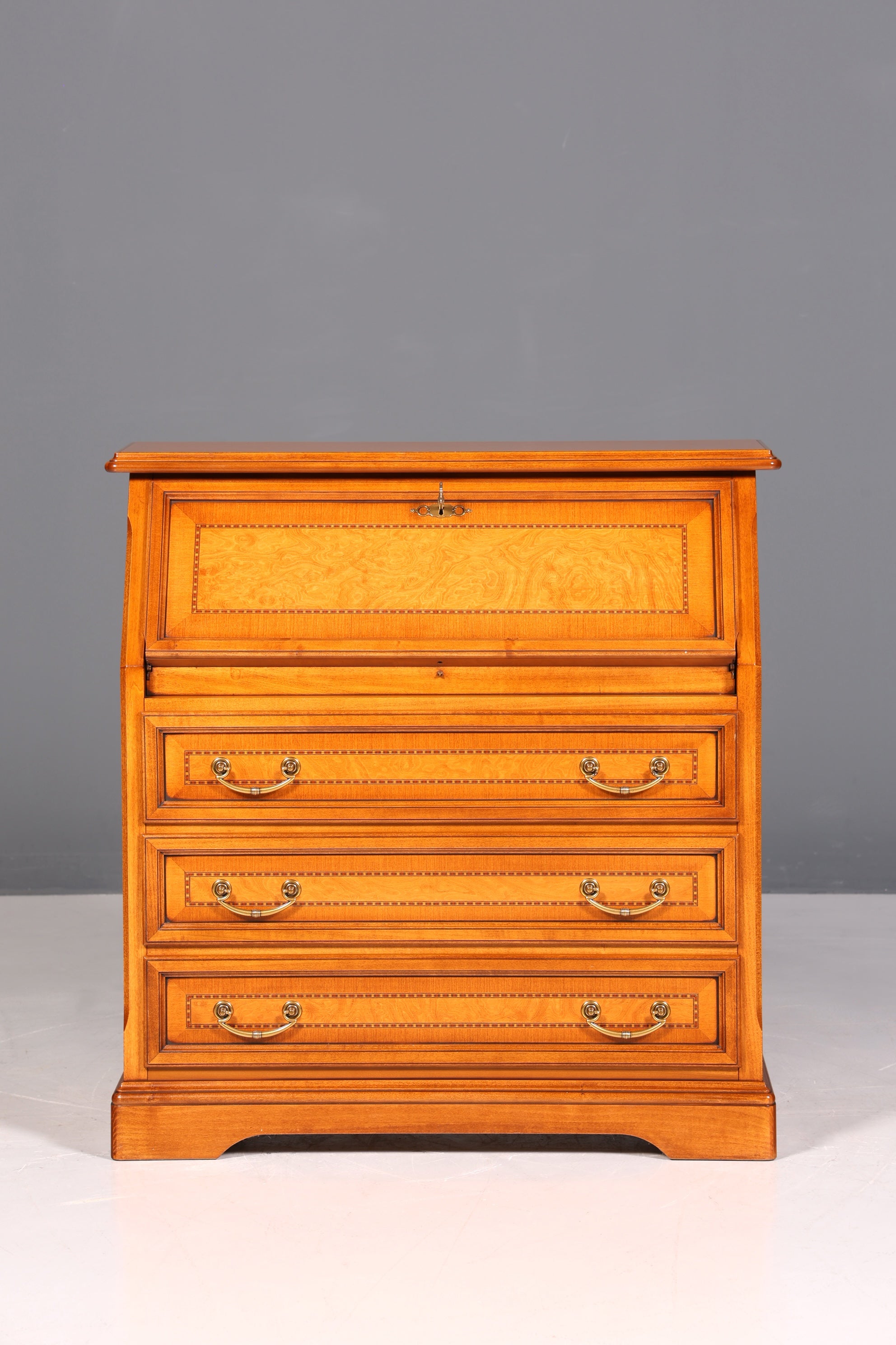Beautiful original Selva secretary desk, antique style, real wood office desk, office chest of drawers
