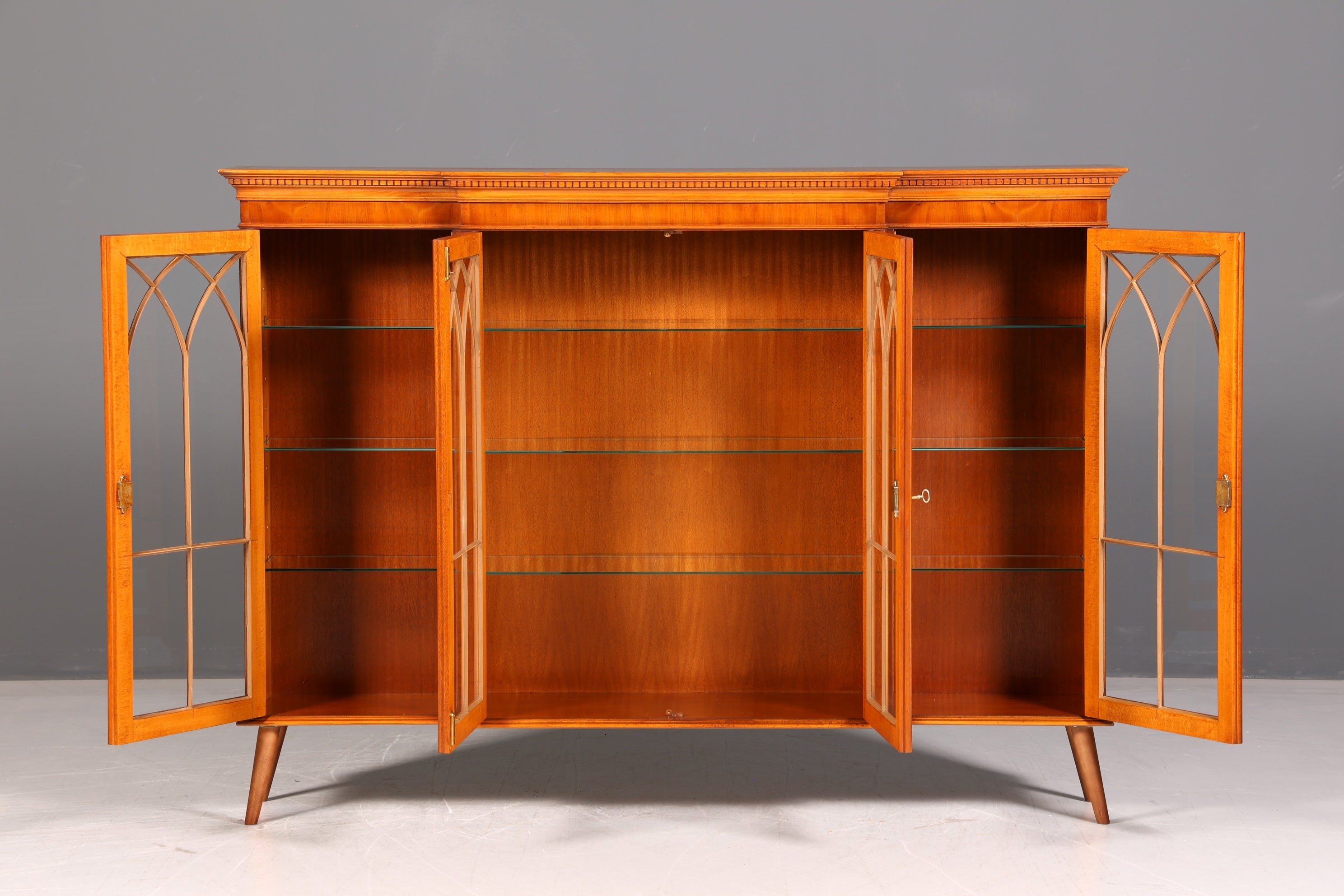 Beautiful English display cabinet, bookcase, library cabinet, display case, glass display cabinet, 60s Mid Century, china cabinet, highboard