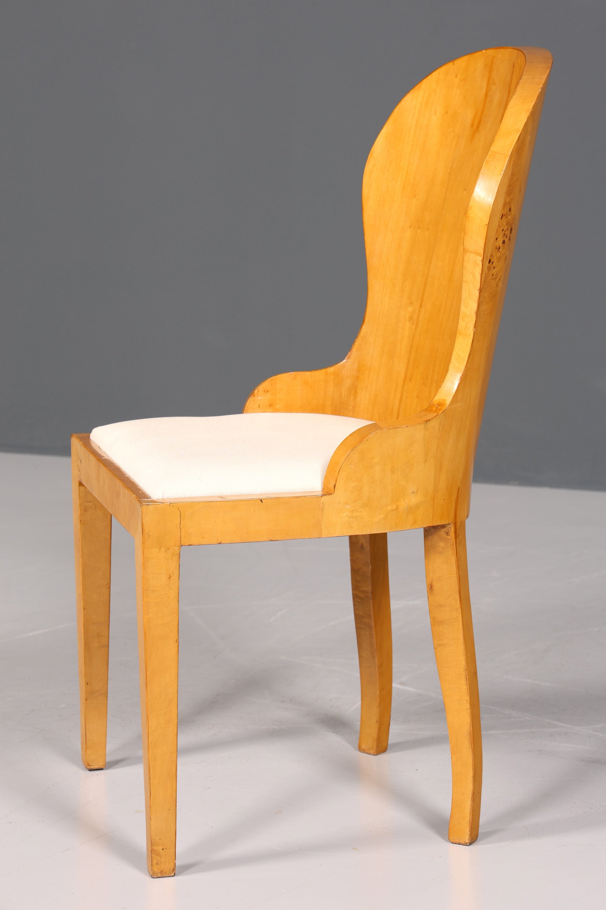 Stilvoller Art Deco Design Stuhl Biedermeier Stil Sekretär Stuhl Birke Esszimmer Stuhl 1 von 4