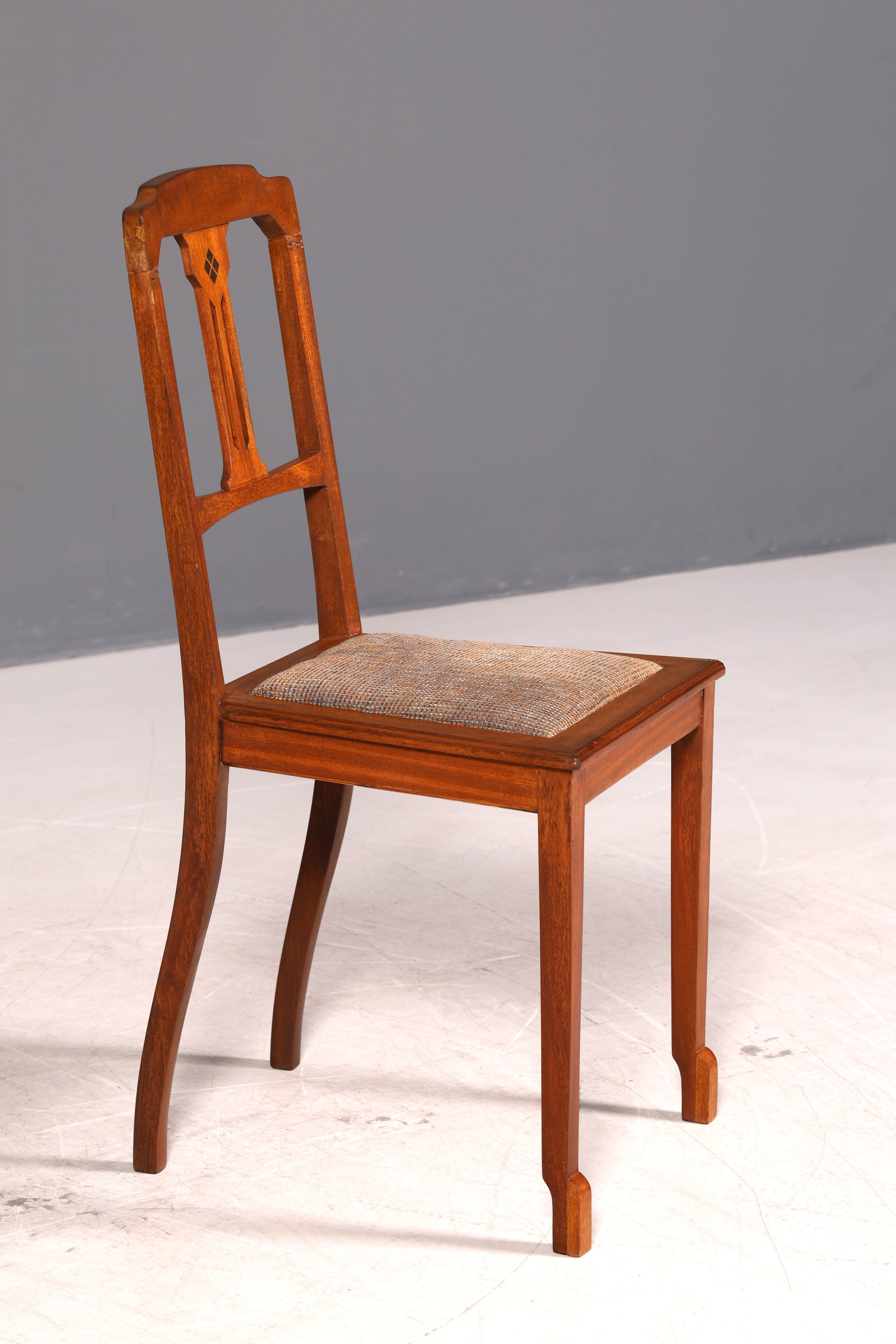 Antiker Jugendstil Stuhl ohne Armlehne Sekretär Stuhl Esszimmerstuhl Holzstuhl Antik Stil Sitzmöbel