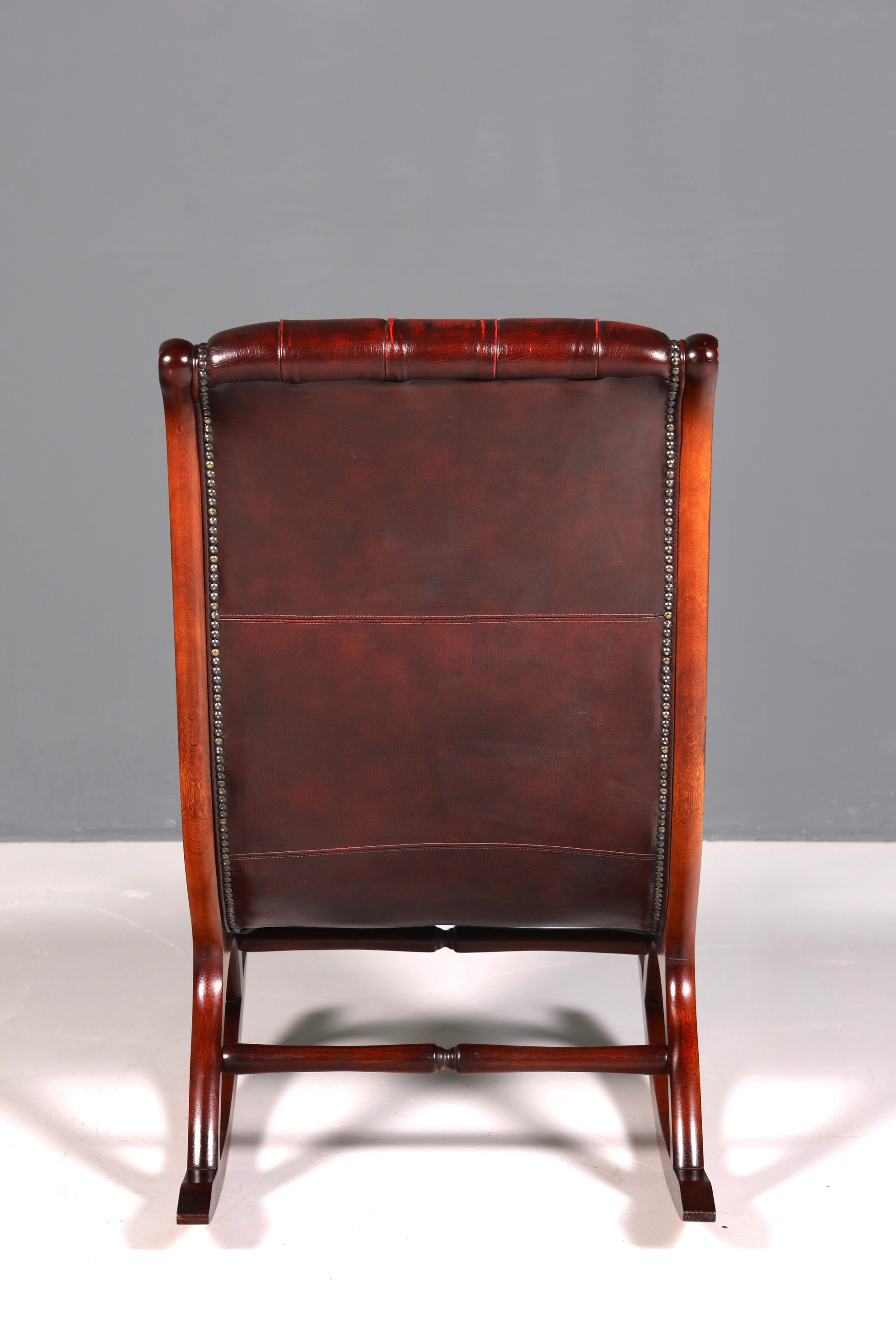 Stylish original Chesterfield rocking chair, English armchair, English chair, rocking chair