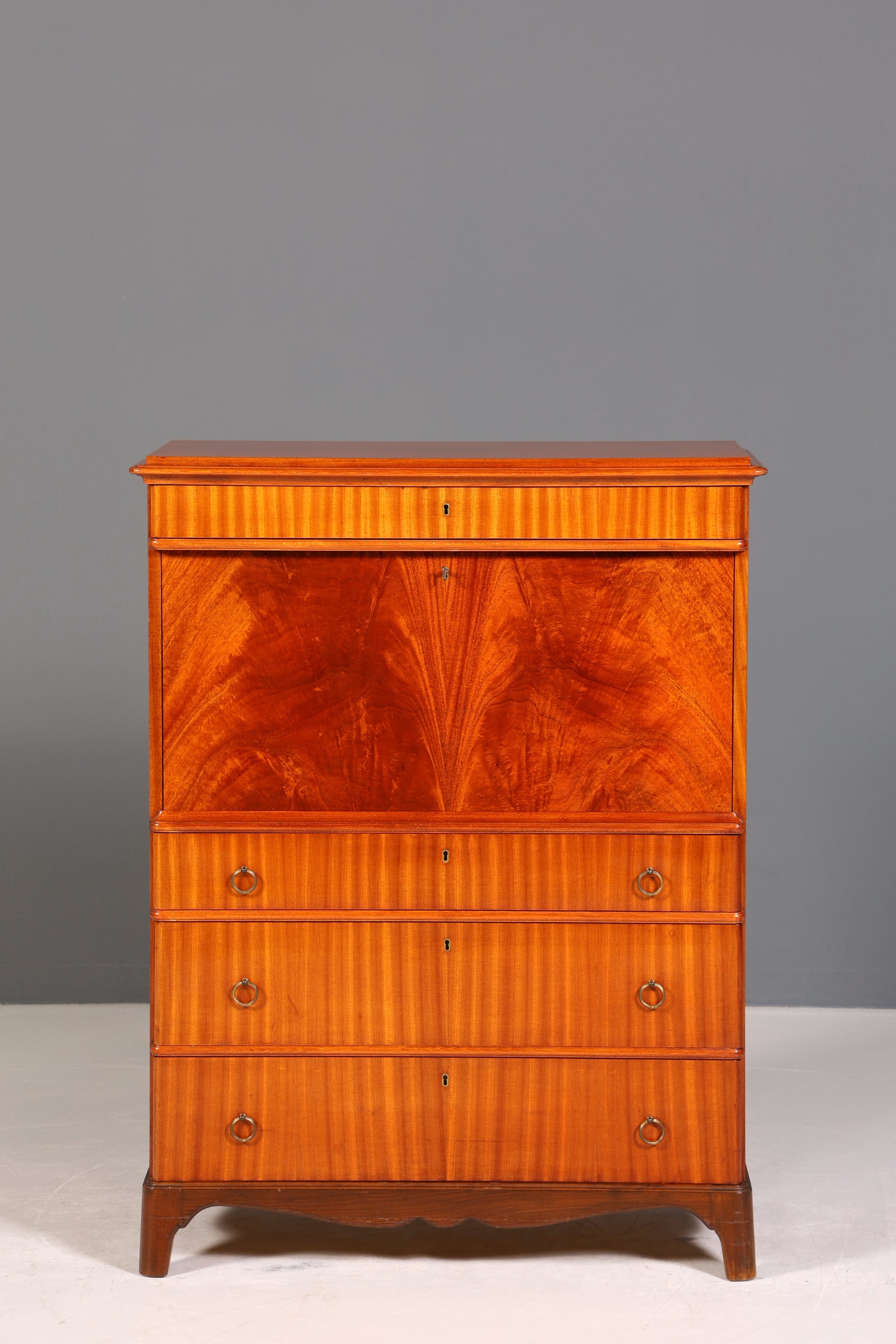 Traumhafter Sekretär im Antik Stil Büro Kommode Art Deco Stil 50s Vertiko Schreibkommode Kommode