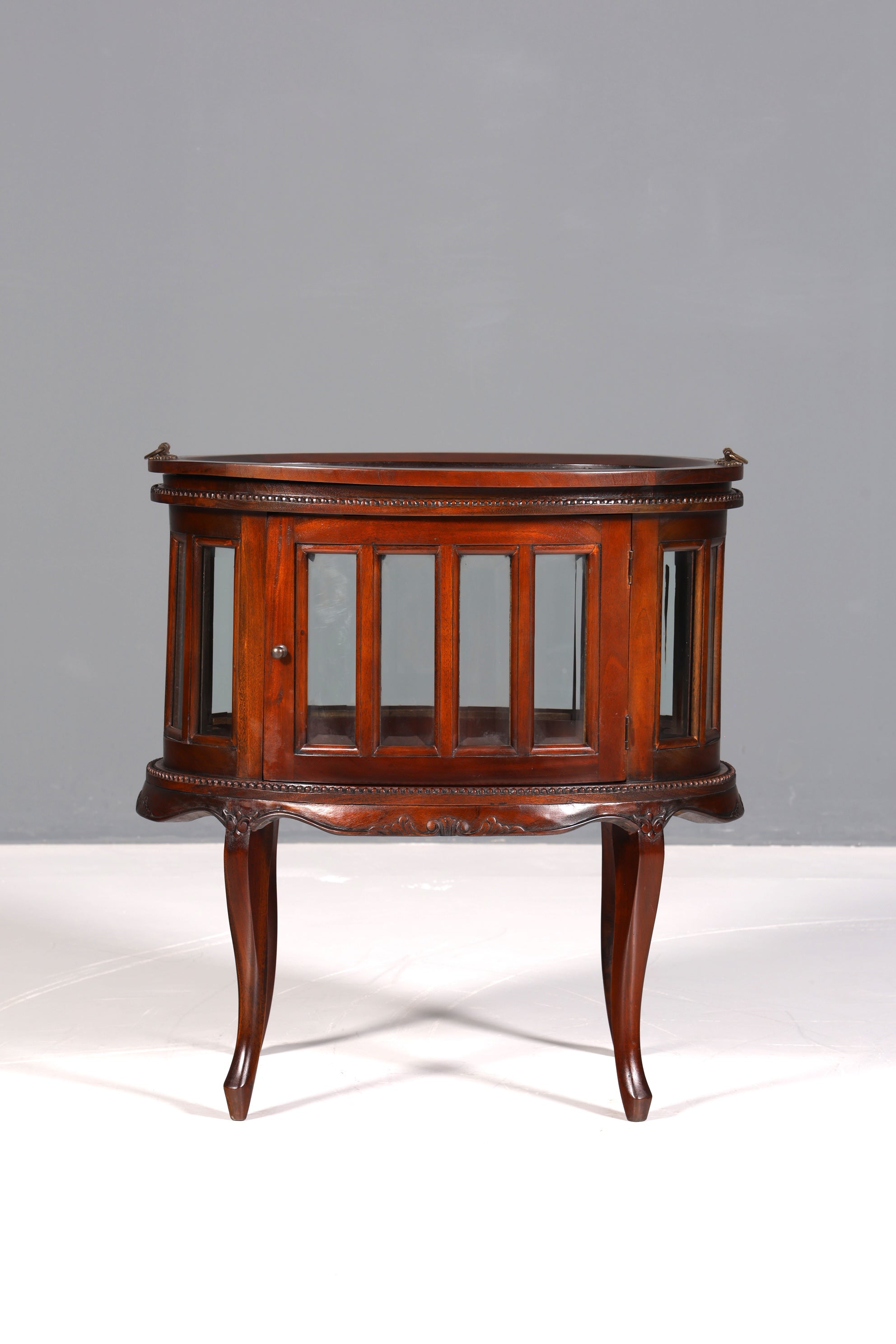 Wunderschöner filigraner Chippendale Barschrank echt Holz Teeschrank im Jugendstil Vitrine