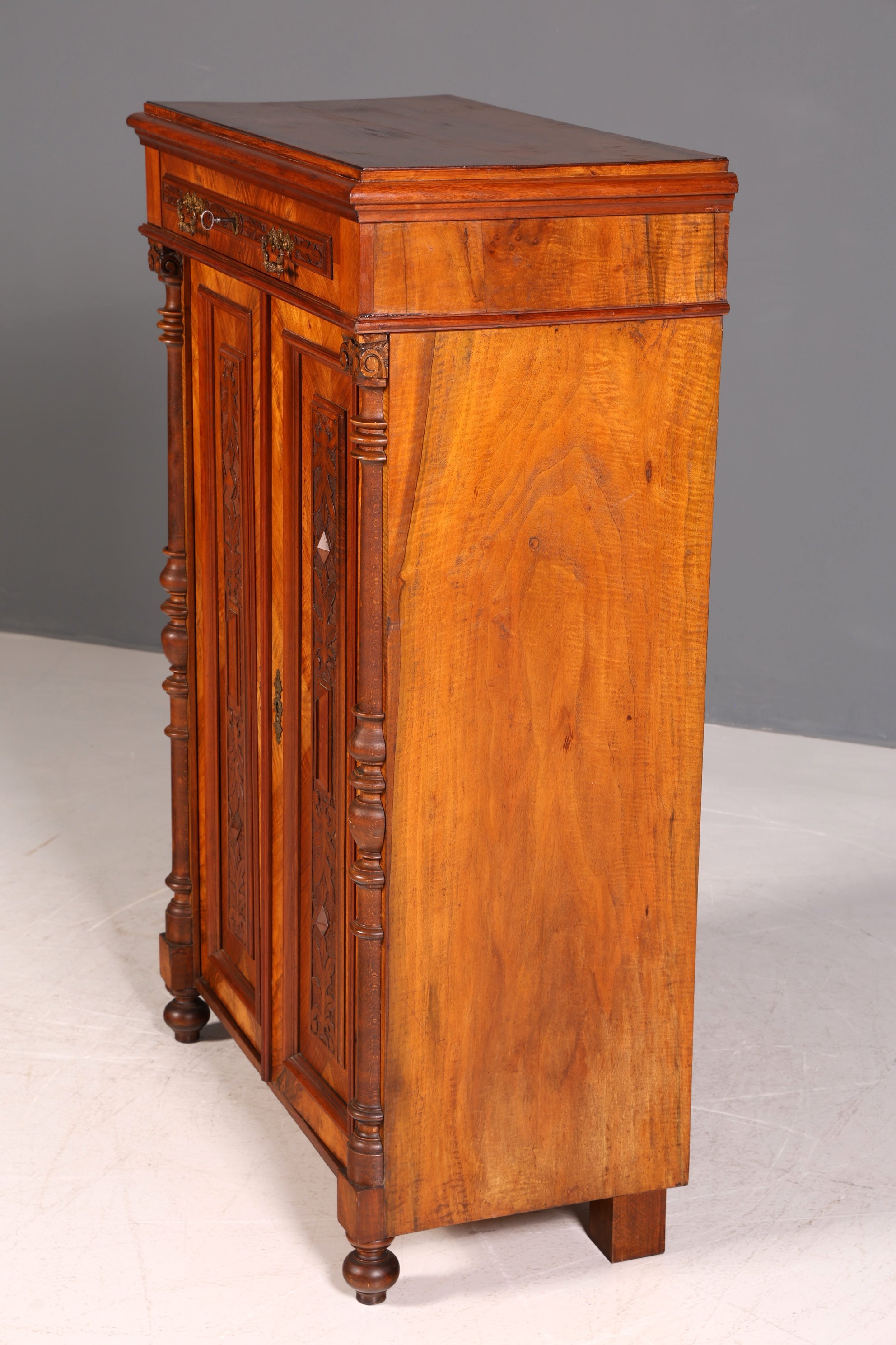 G076 Finish Traumhaftes Gründerzeit Vertiko Jugendstil Schrank Antik Highboard Kommode