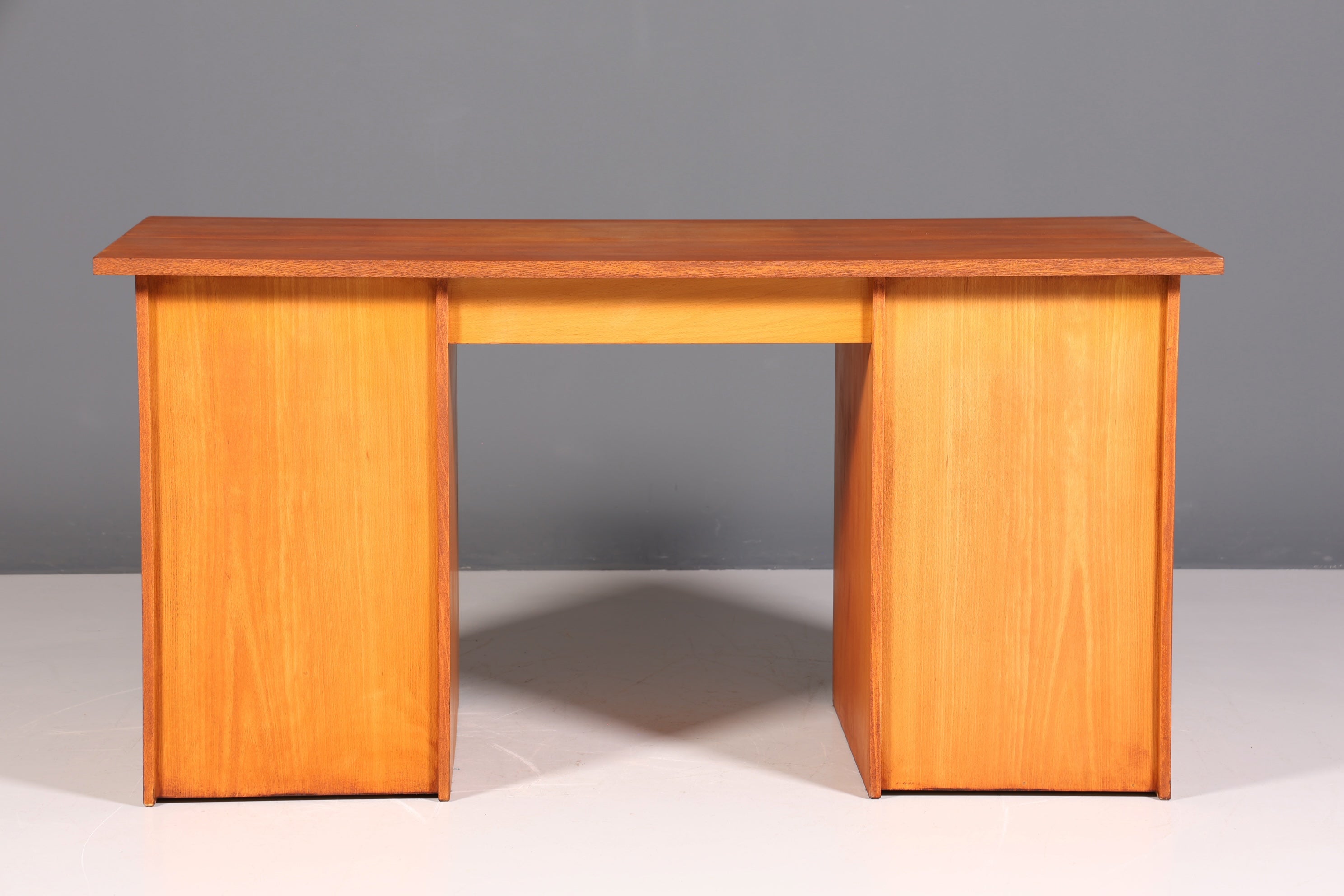 Beautiful Bauhaus-style roll-top desk, mid-century modern, real wood office table
