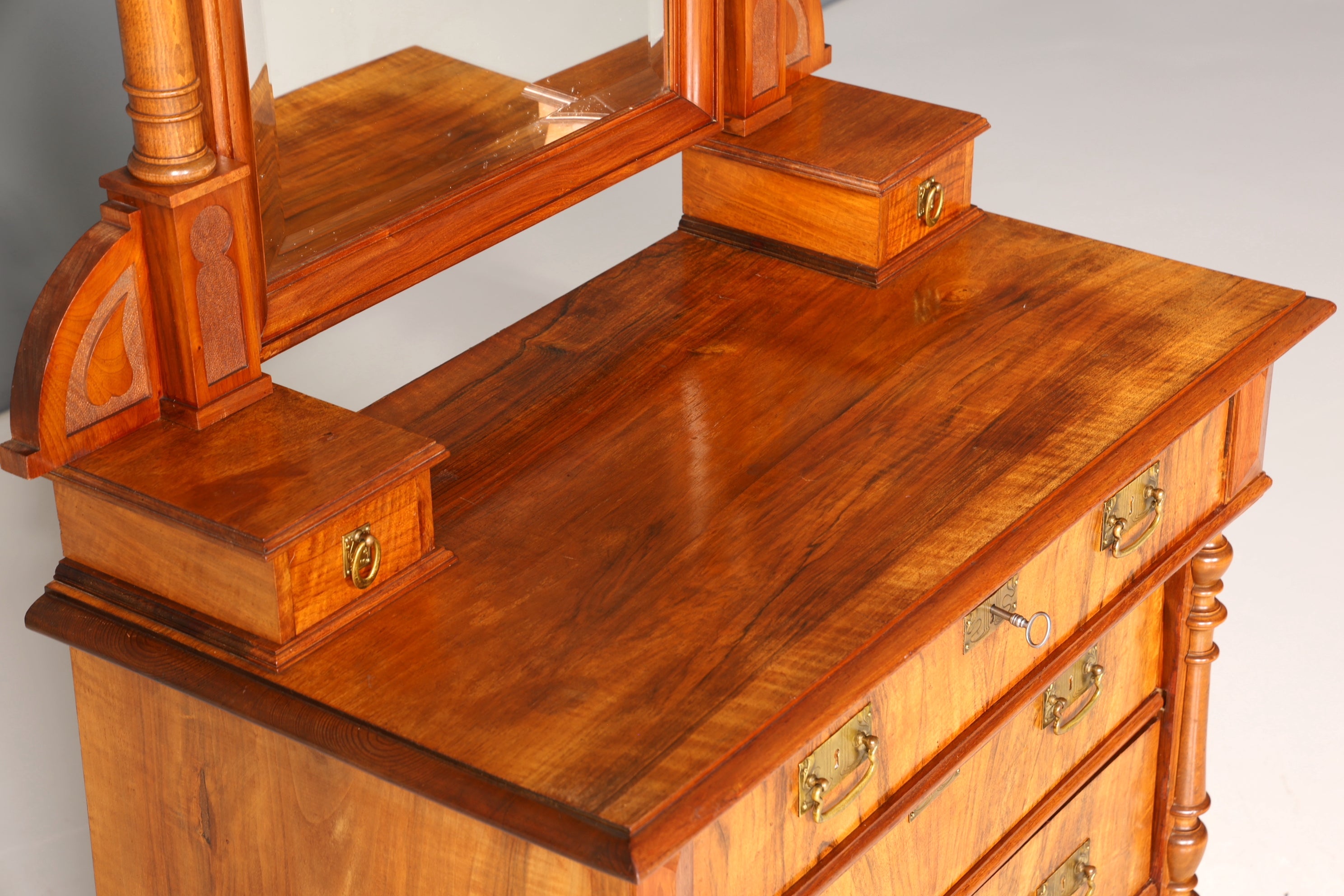 Wunderschöne Gründerzeit Kommode Antik Louis Philippe Sideboard mit Spiegel Flurkommode