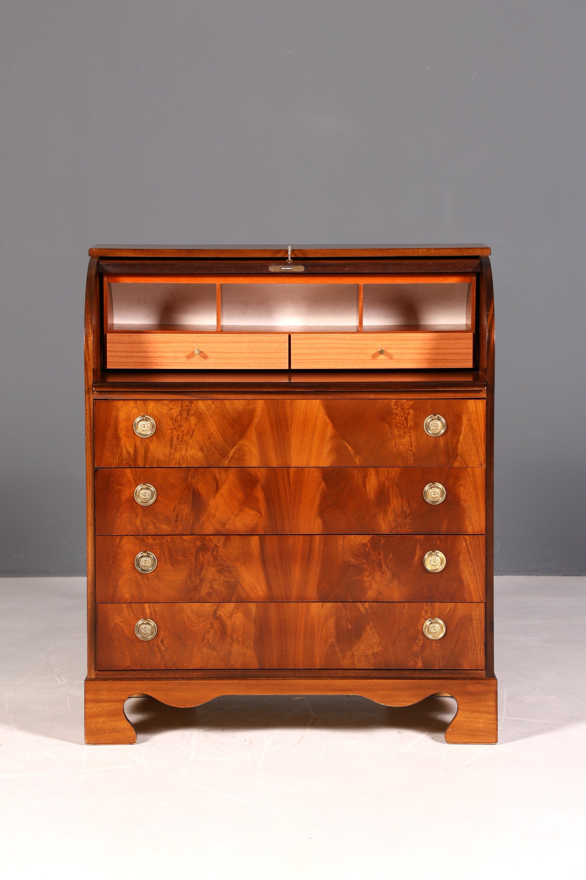 G099 Finish Wunderschöner Englischer Sekretär Schreibkommode echt Holz Schreibtisch Kommode