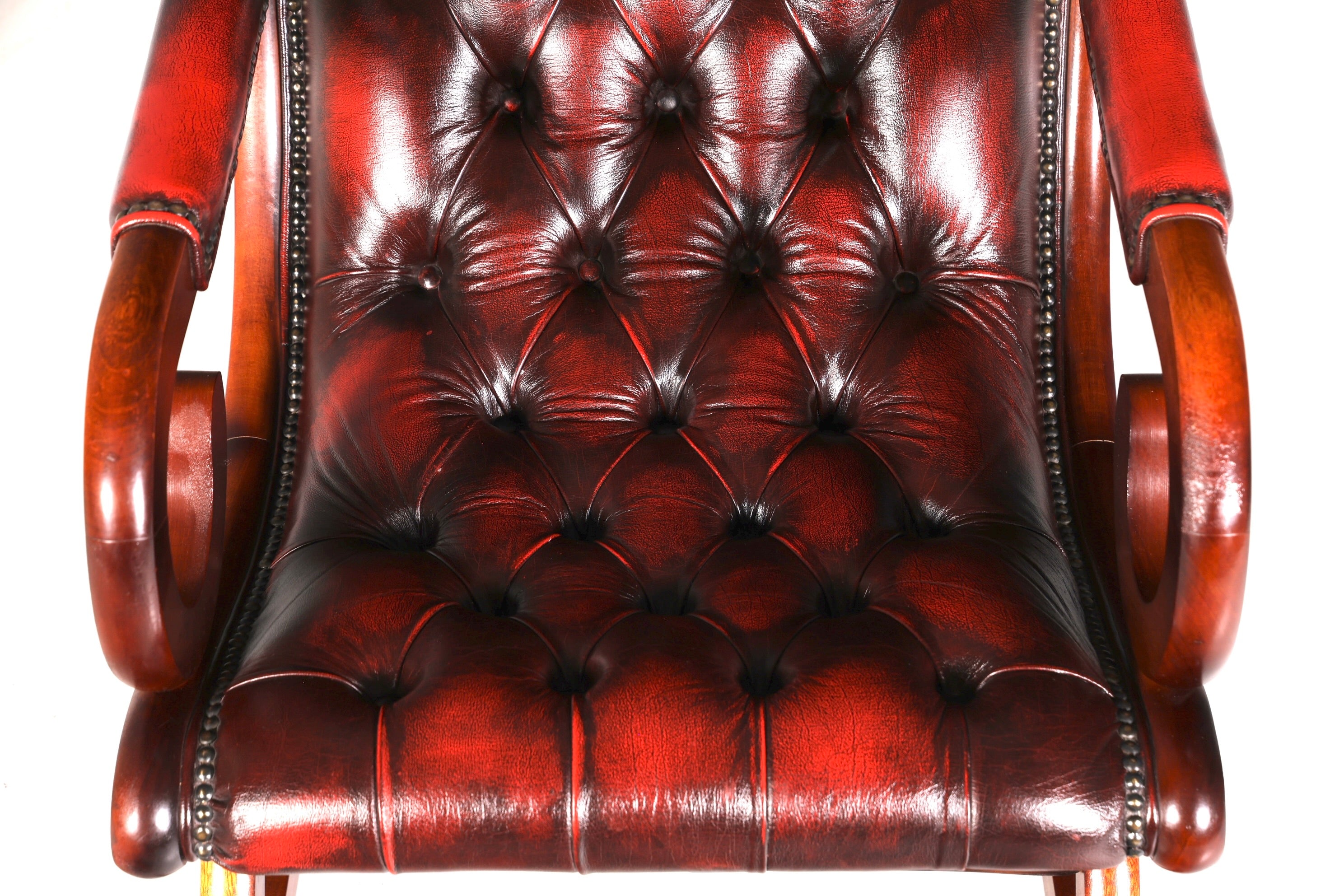 Stylish original Chesterfield rocking chair, English armchair, English chair, rocking chair