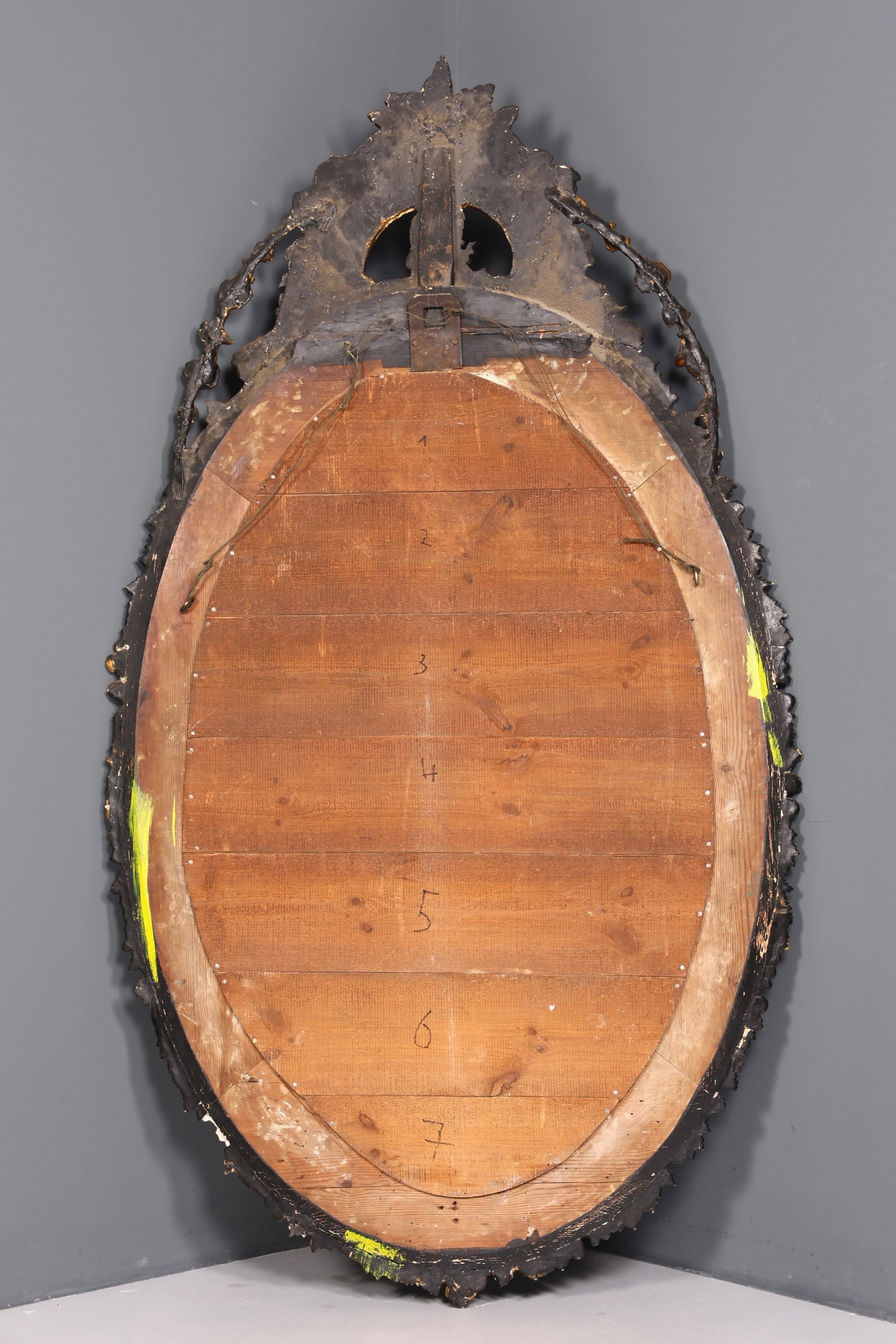 Beautiful original Baroque wall mirror, antique style mirror, hallway mirror with ornaments, decorative mirror circa 1860