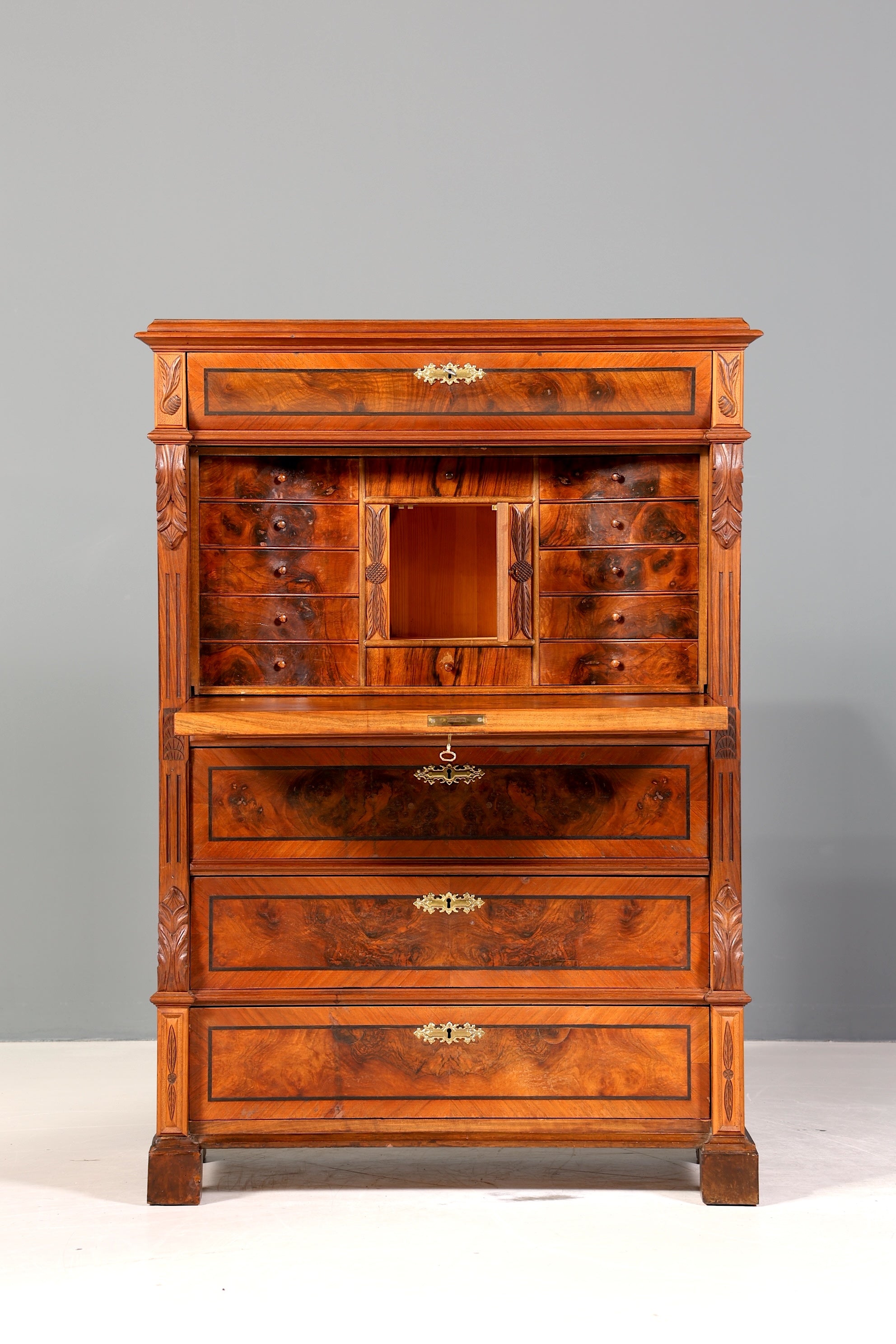 Wunderschöner Gründerzeit Sekretär Jugendstil Vertiko Antik Kommode um 1900