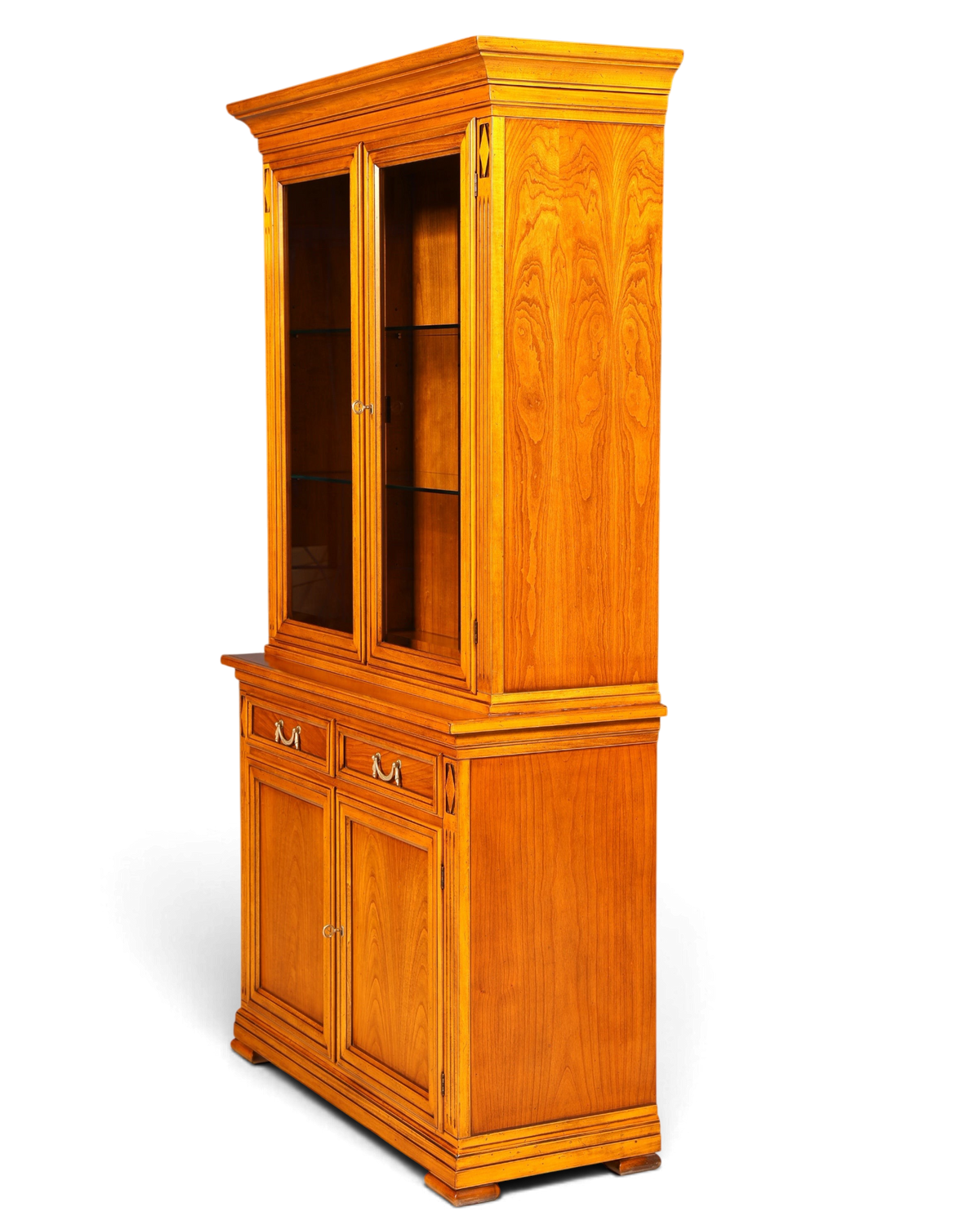 Hauptstadt Möblerei Selva Villa Borghese Vitrine aus massivem Holz mit Glasfront und Innenbeleuchtung im Antik-Stil